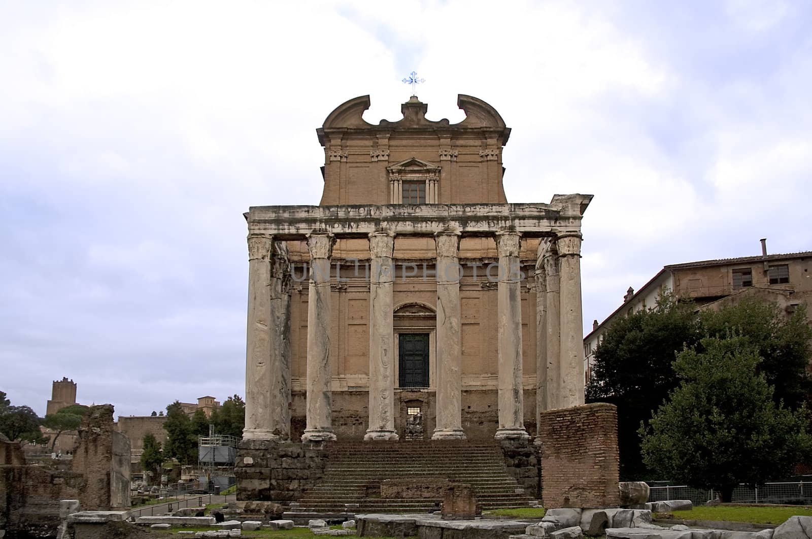 Foro Romano,Tempio di Antonio e Faustina in Rome Italy