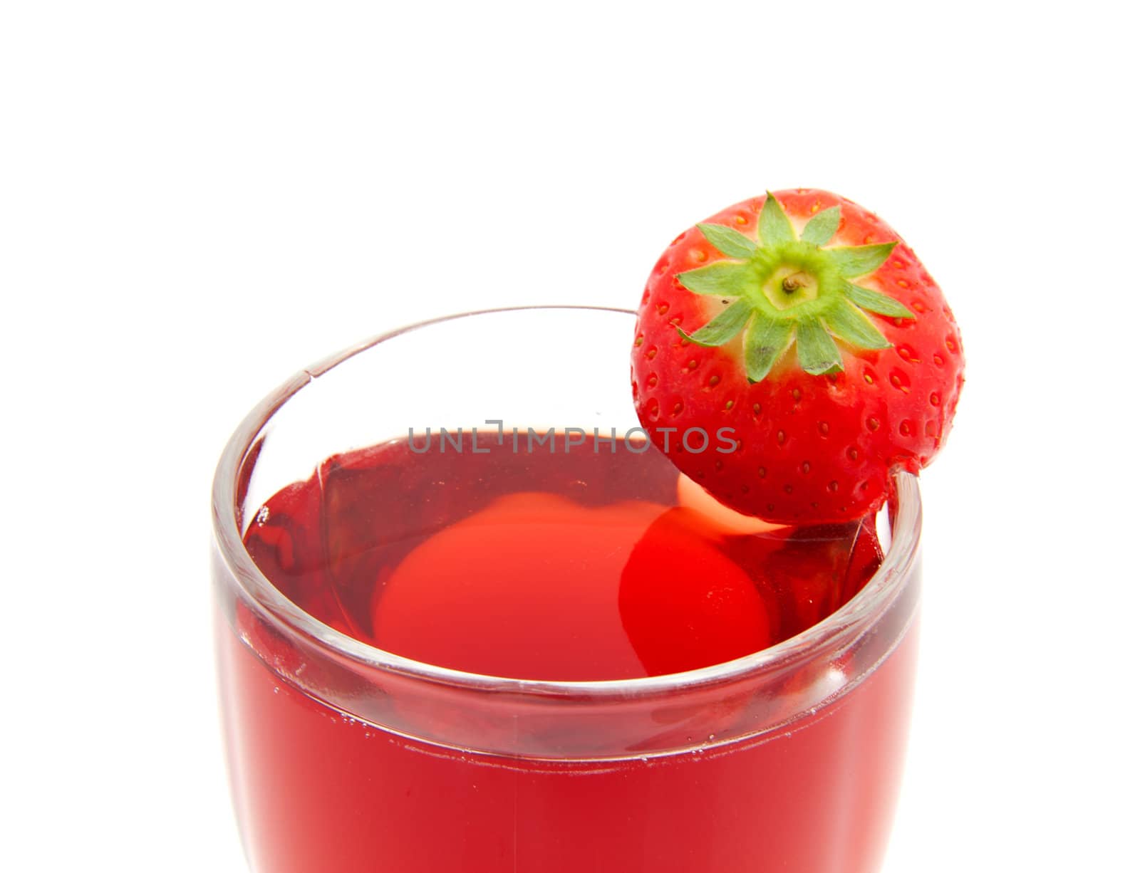fresh strawberry drink isolated on white background