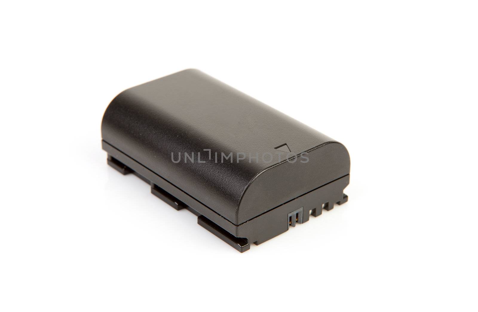 Battery pack for photo camera isolated on white background