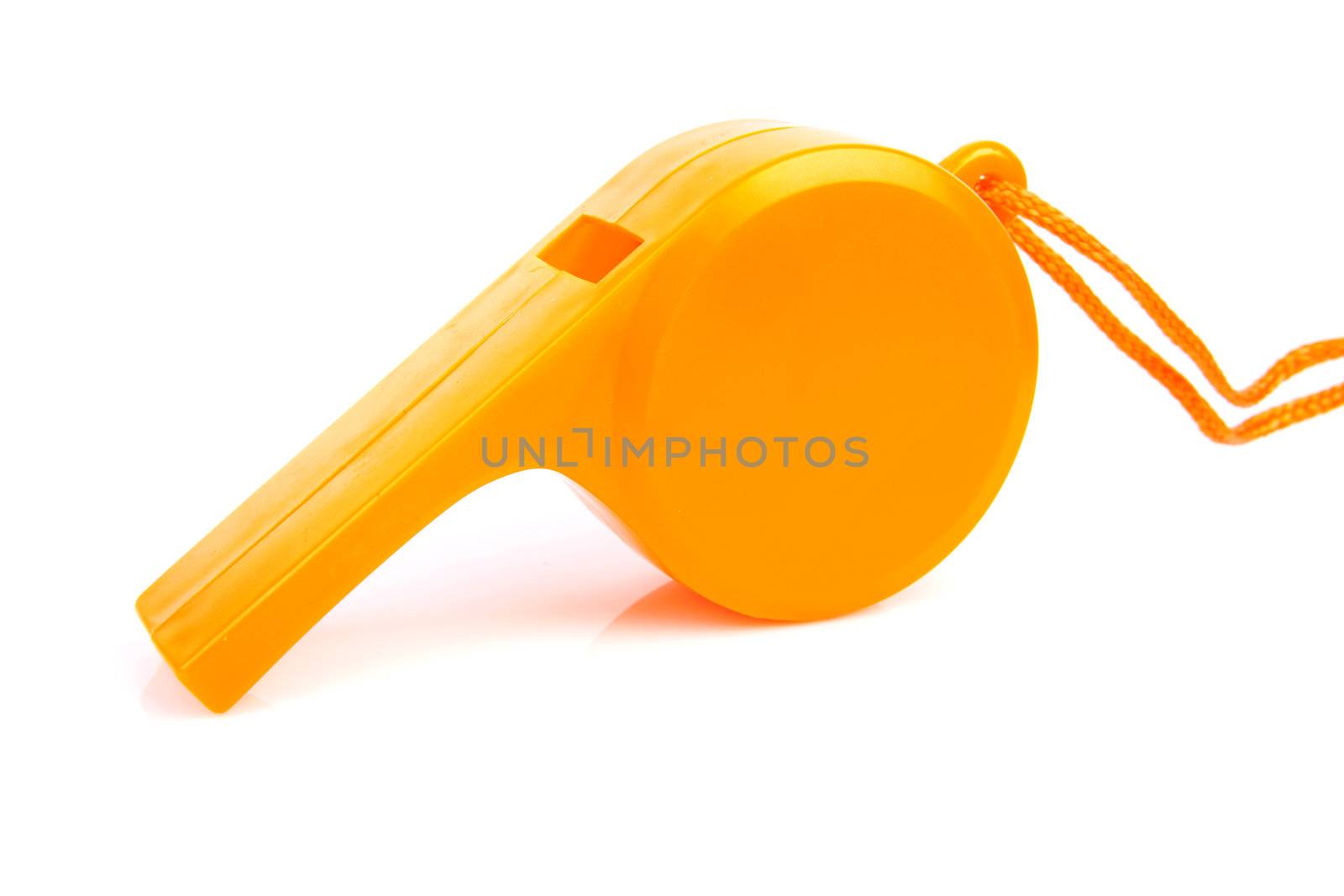  orange soccer flute isolated on white background