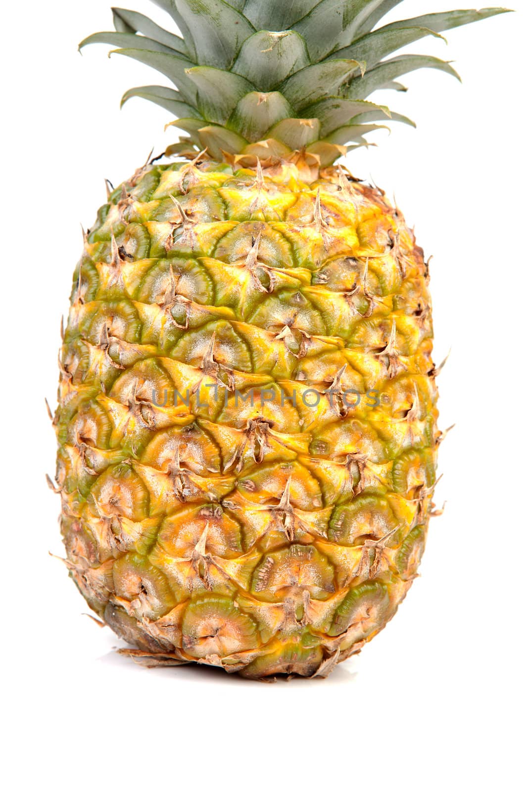 One fresh pineapple isolated on white background