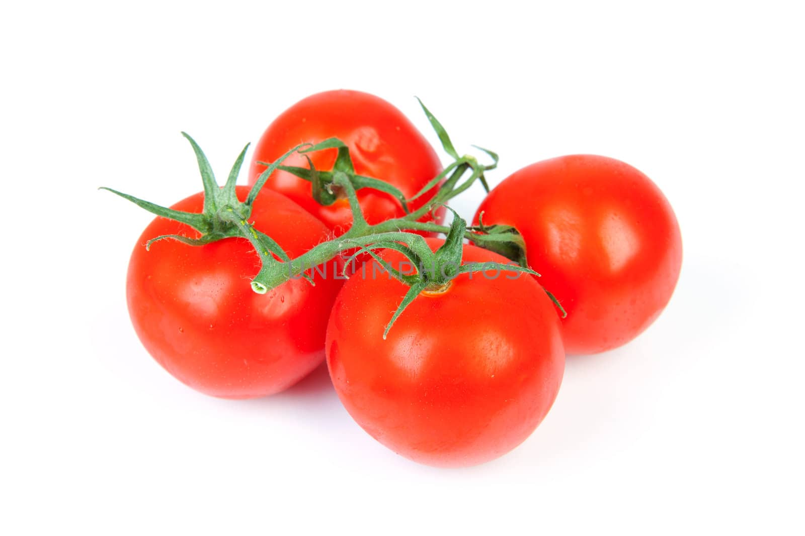 bunch fresh tomatoes isolated on white background