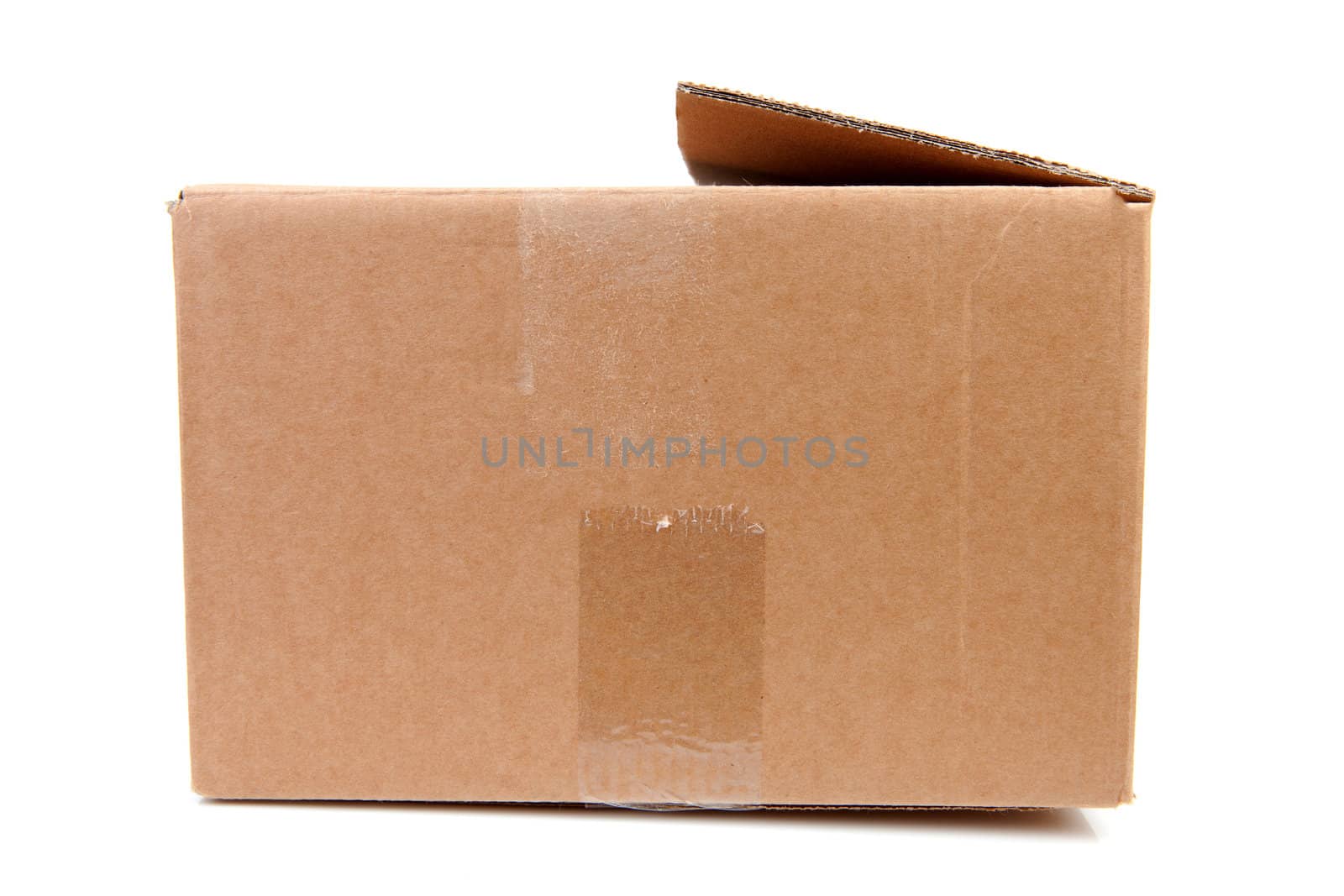 closed cardboard box isolated on white background