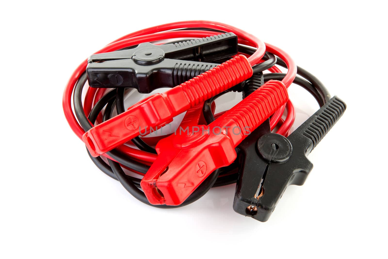 pair of jumper cables isolated on white background