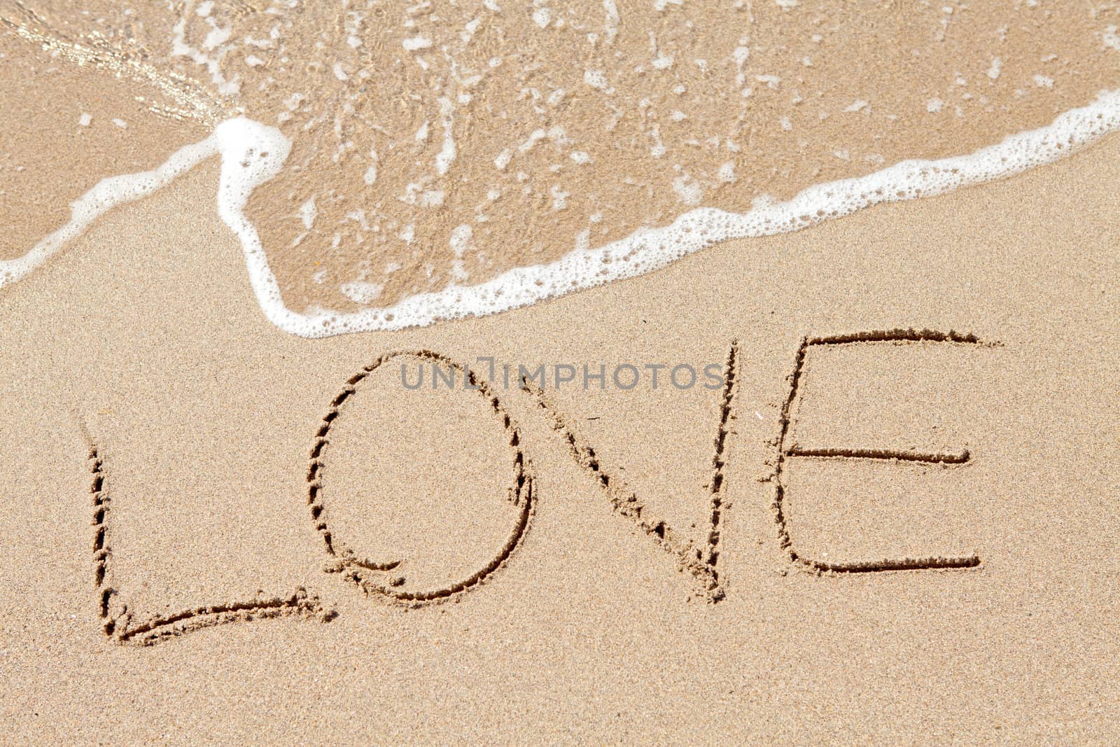 word Love written on the beach by sannie32