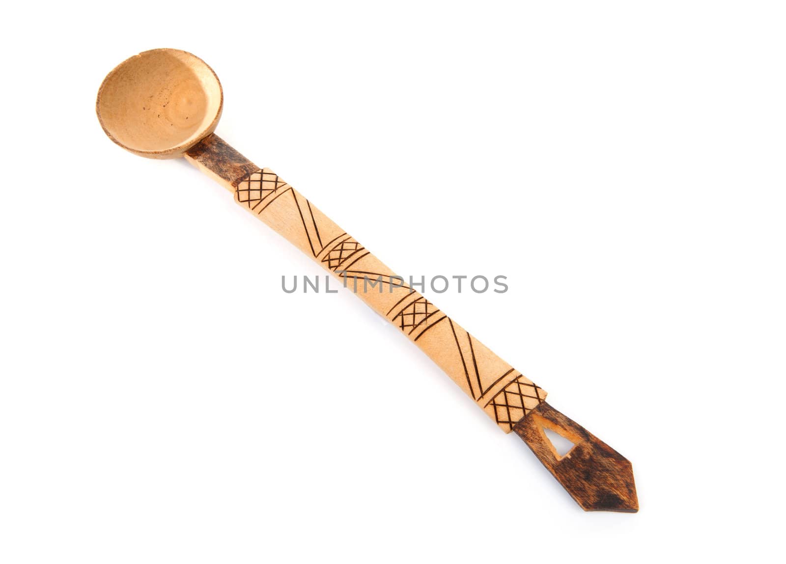 wooden spoon isolated on white background