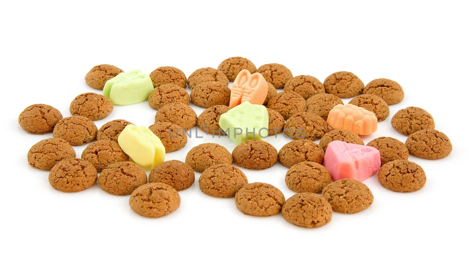Typical dutch sweets: pepernoten (ginger nuts) for a celebration at 5 december in the Netherlands
