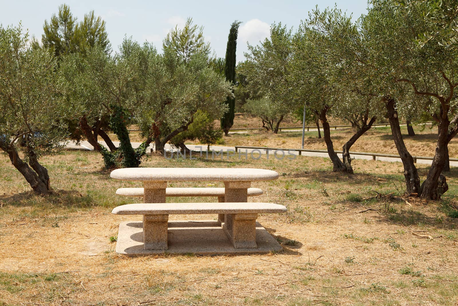 French picnic table in the nature