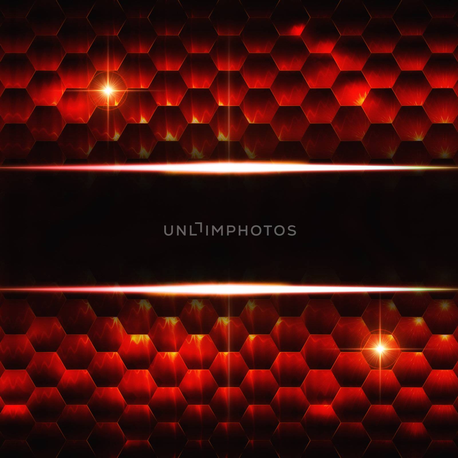 abstract black red hexagons background with text space by marinini