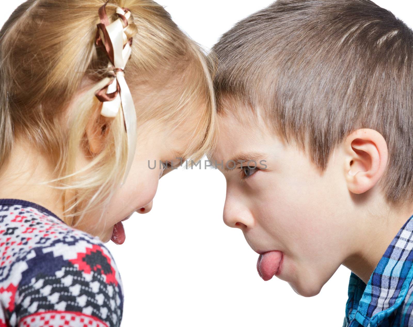 Children sticking out tongues by naumoid