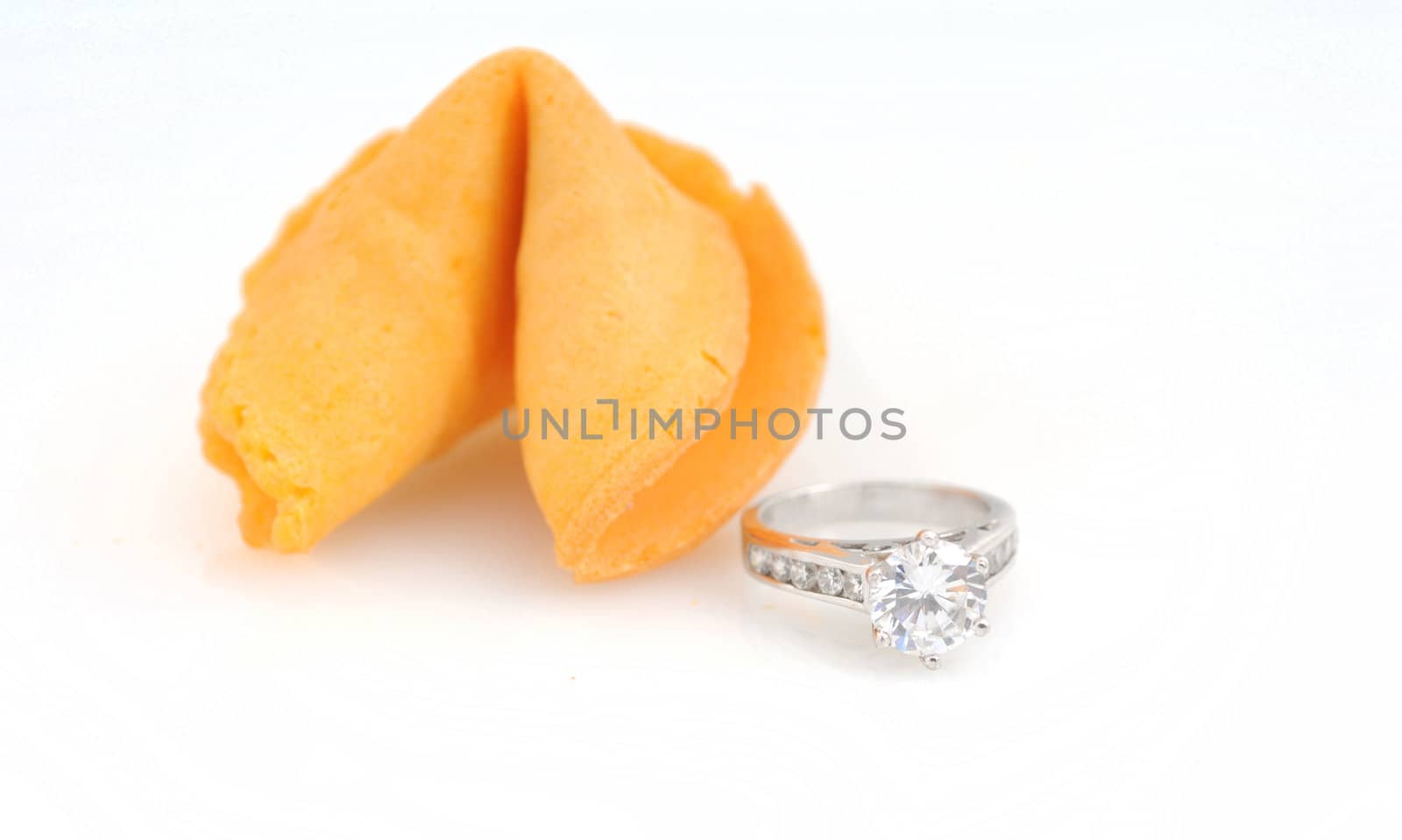 fortune cookie proposal with big diamond ring 