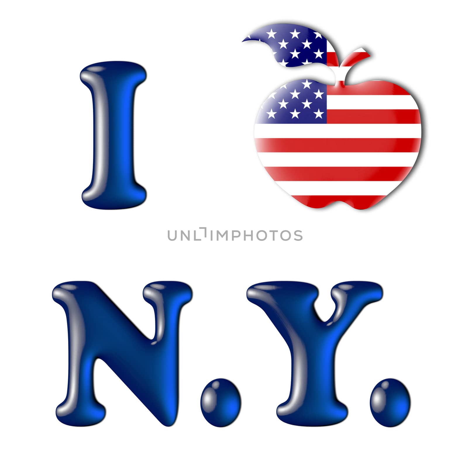 Big Apple with USA Flag - I love New York