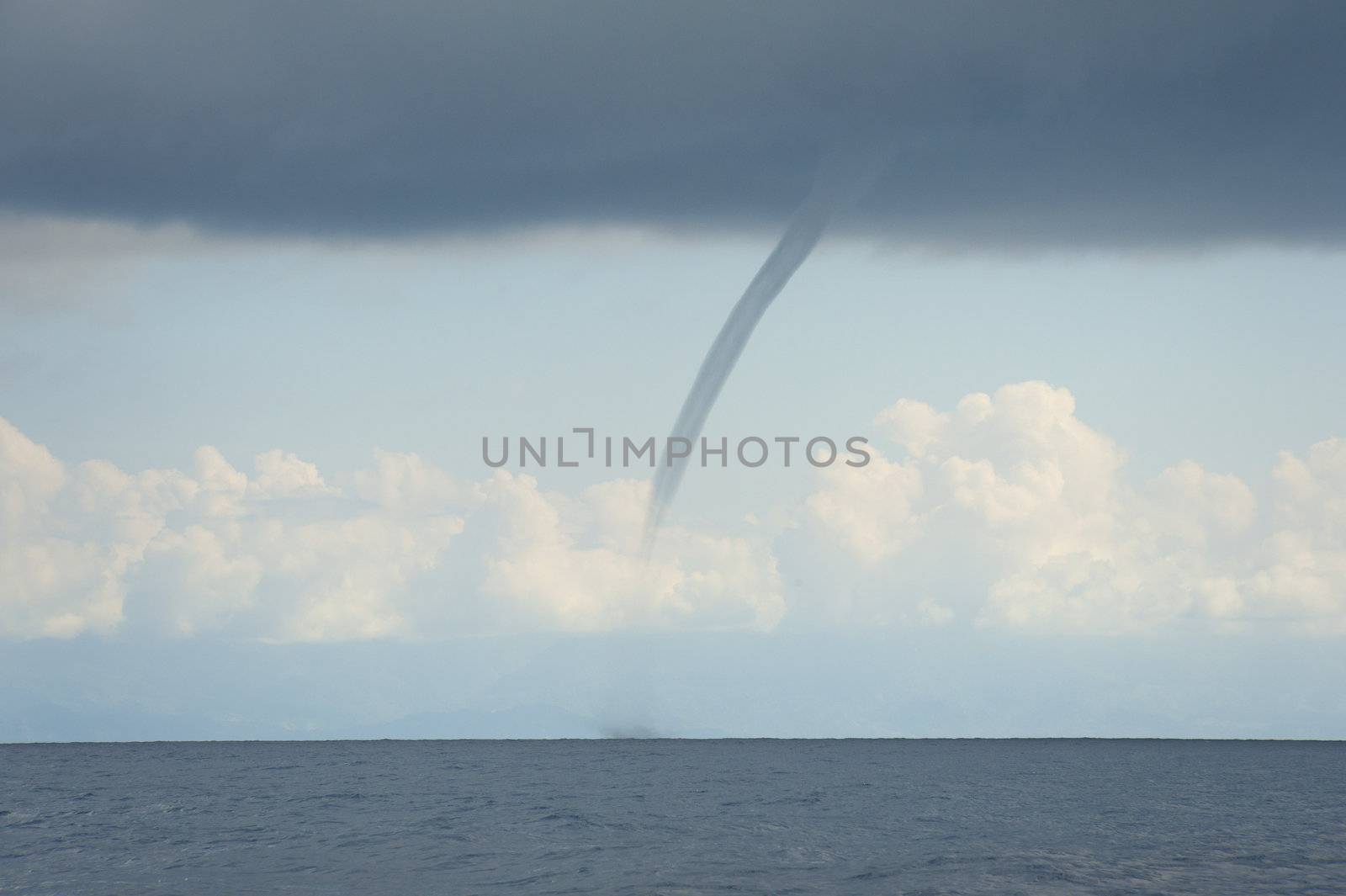 Waterspout or tornado that was observed over the Pacific Ocean near Costa Rica.