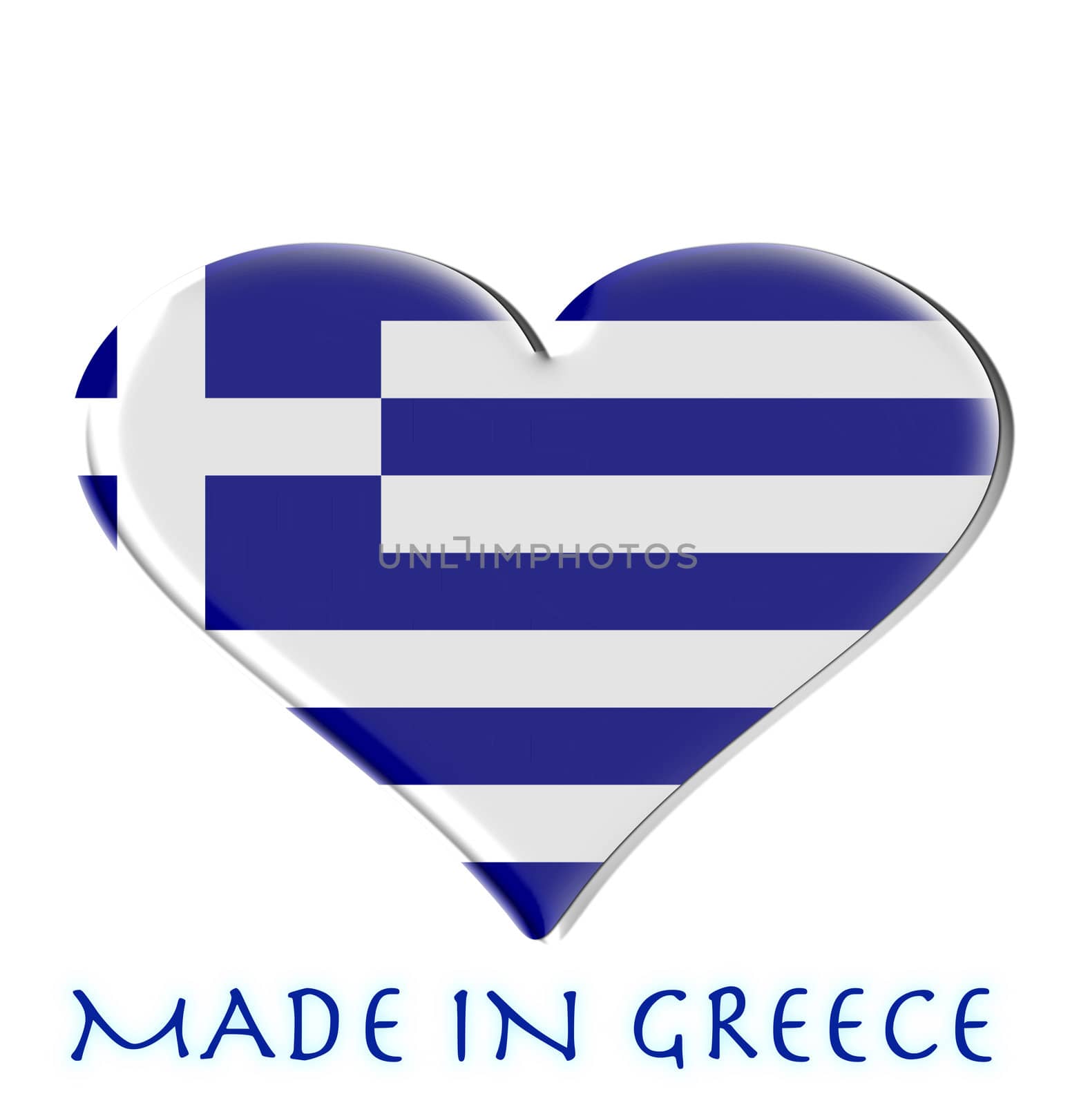 Made in Greece - an heart shaped flag