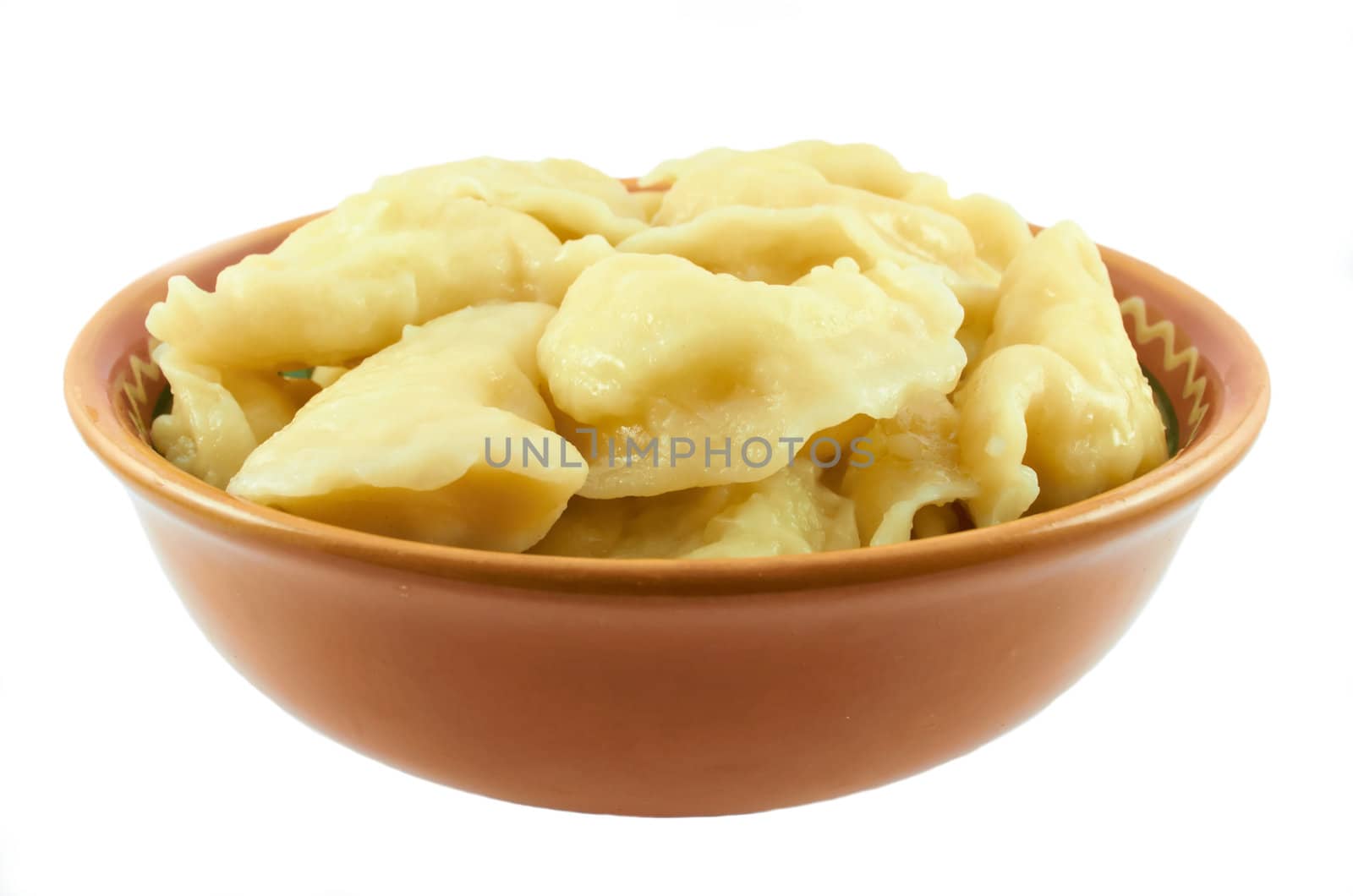 Vareniki with a potato in oil
