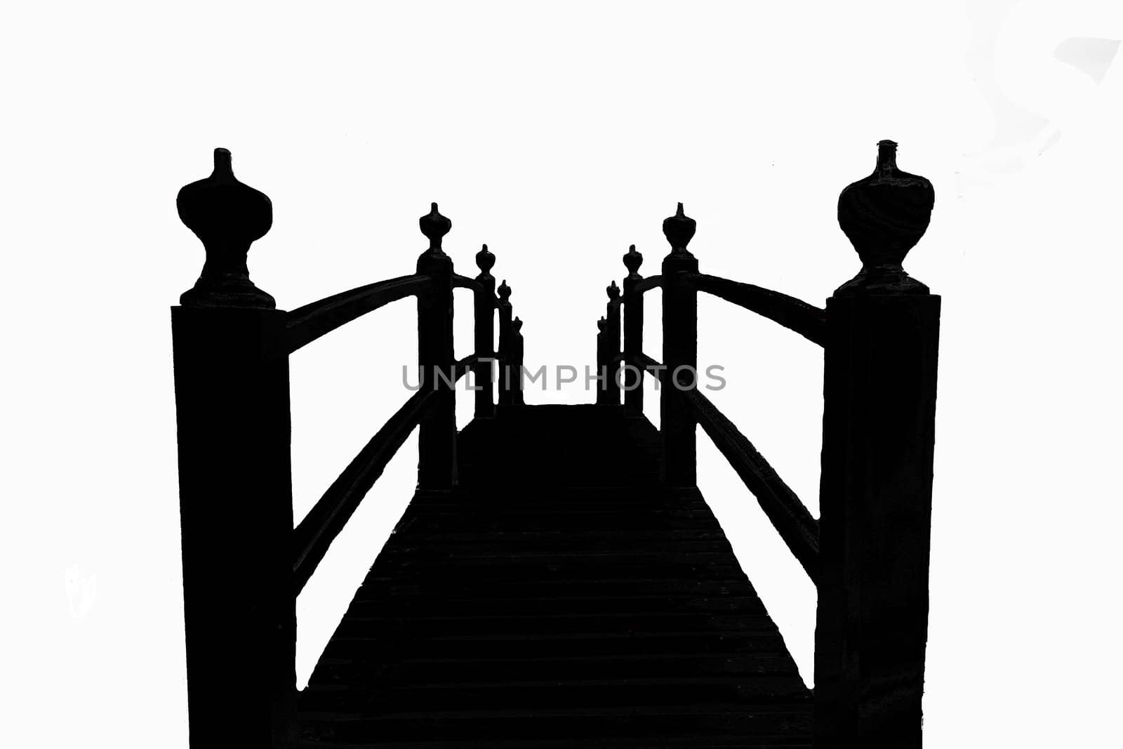 Footwalk bridge in silhouette by dbriyul