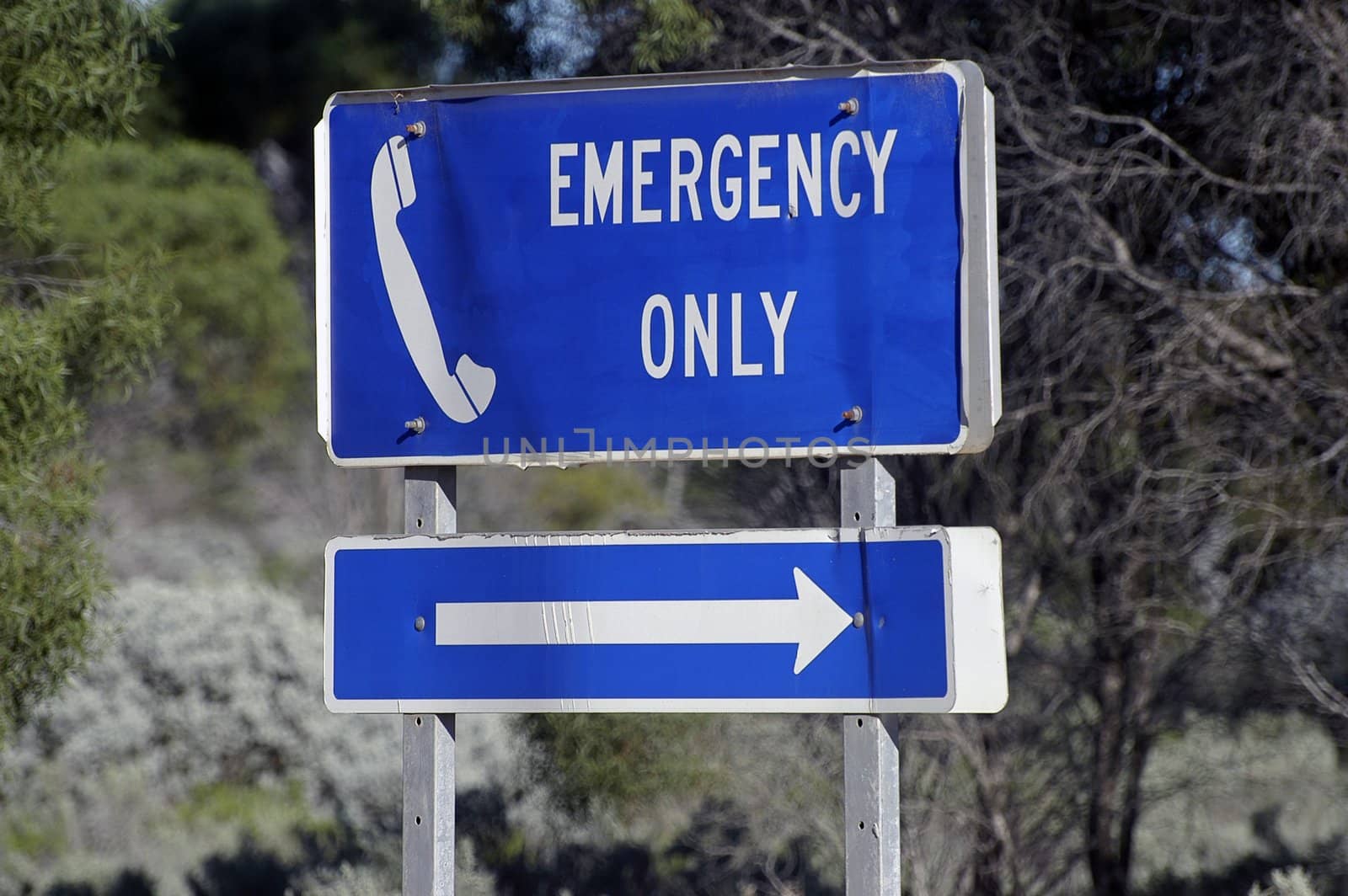 telephone urgently on the edge of an Australian road