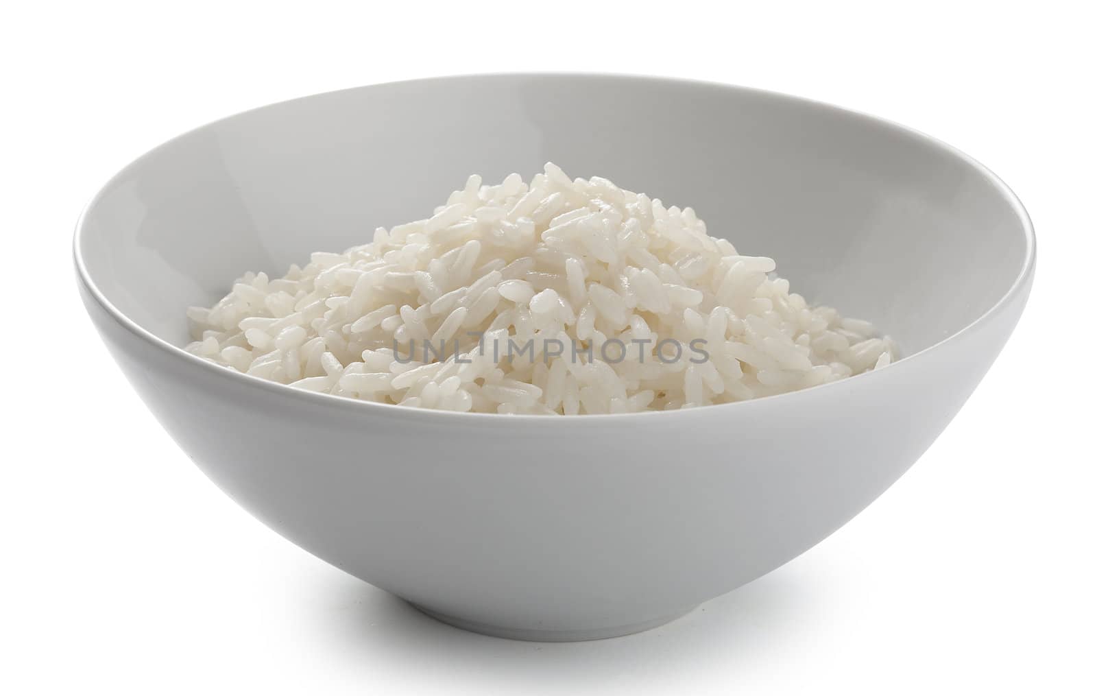 Cream of rise in the white ceramic bowl