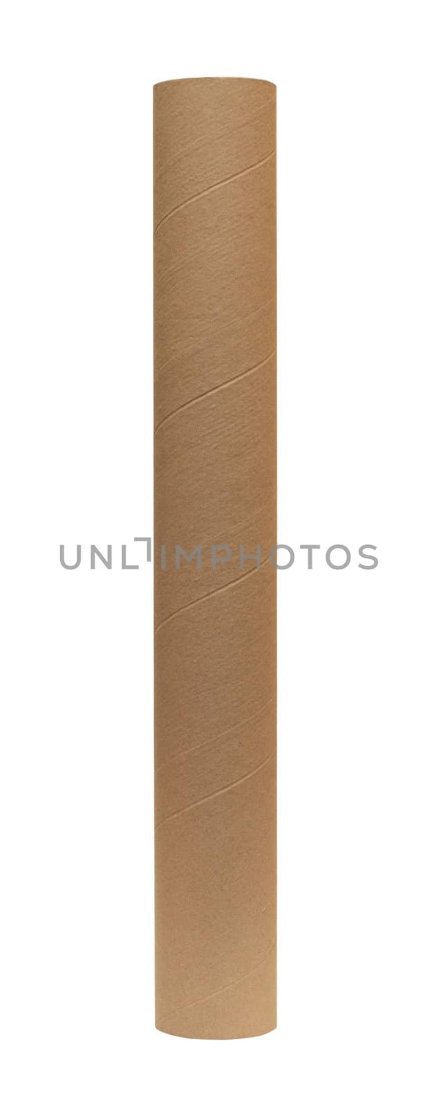 Paper tube isolated on white background