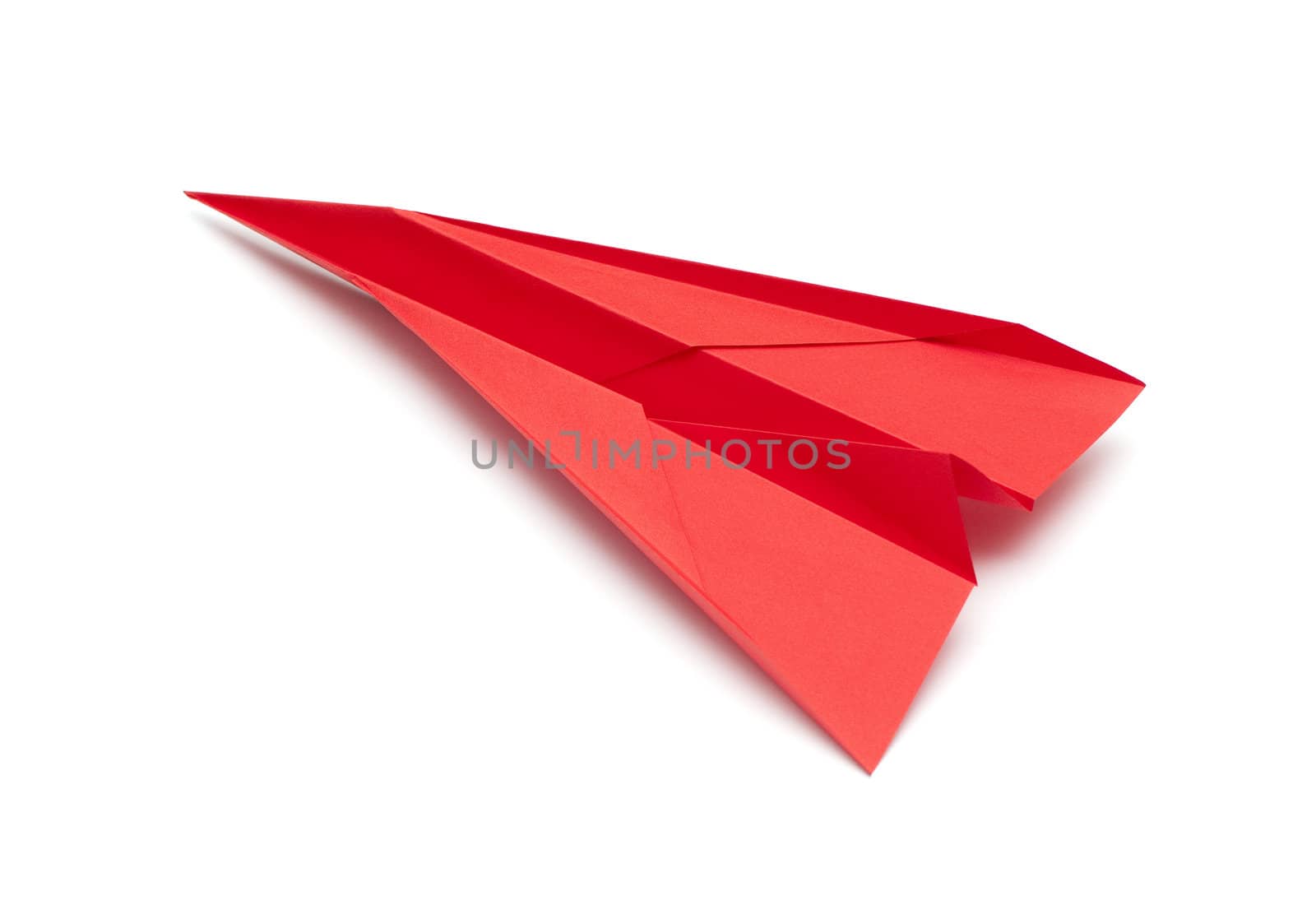 Paper airplane on white background