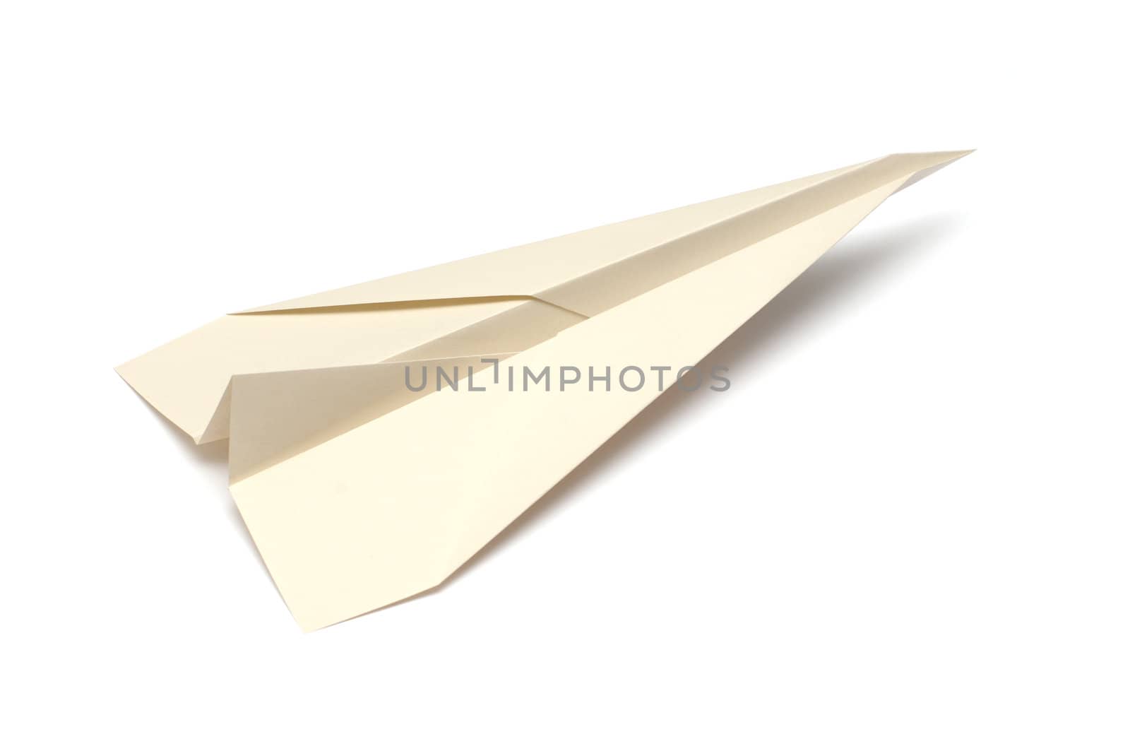 Paper airplane on white background by DNKSTUDIO