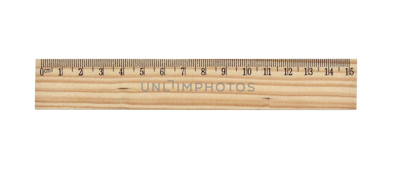 wooden ruler isolated on white by DNKSTUDIO