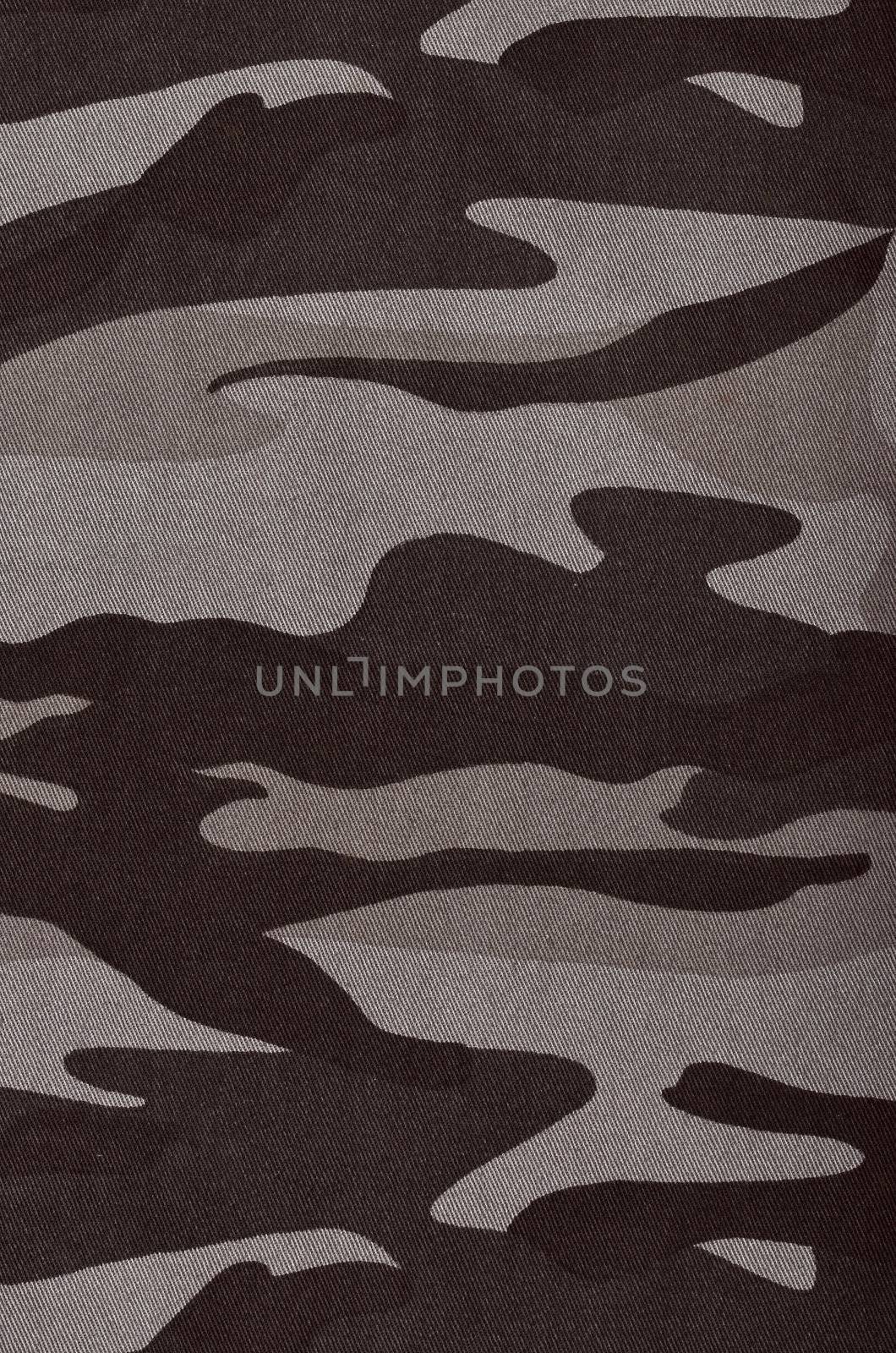 Close up camouflage fabric in a vertical orientation by DNKSTUDIO