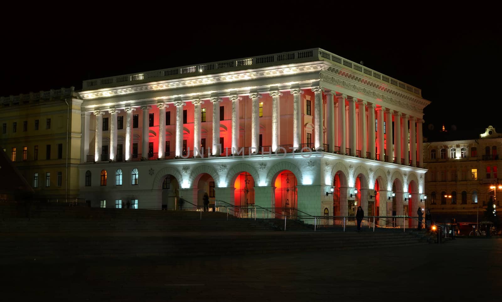 Historical Building at night. Kiev Conservatory, Ukraine by DNKSTUDIO