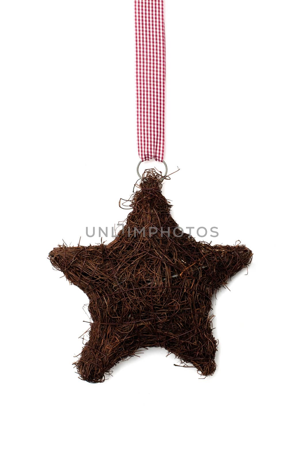 Hand made Christmas star on a white background by DNKSTUDIO