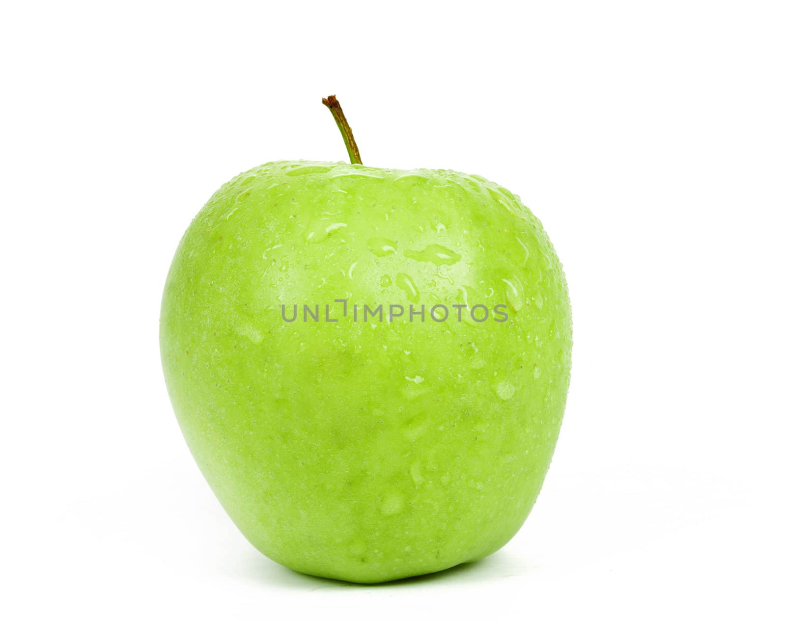 fresh Single Green Apple isolated on a white background 