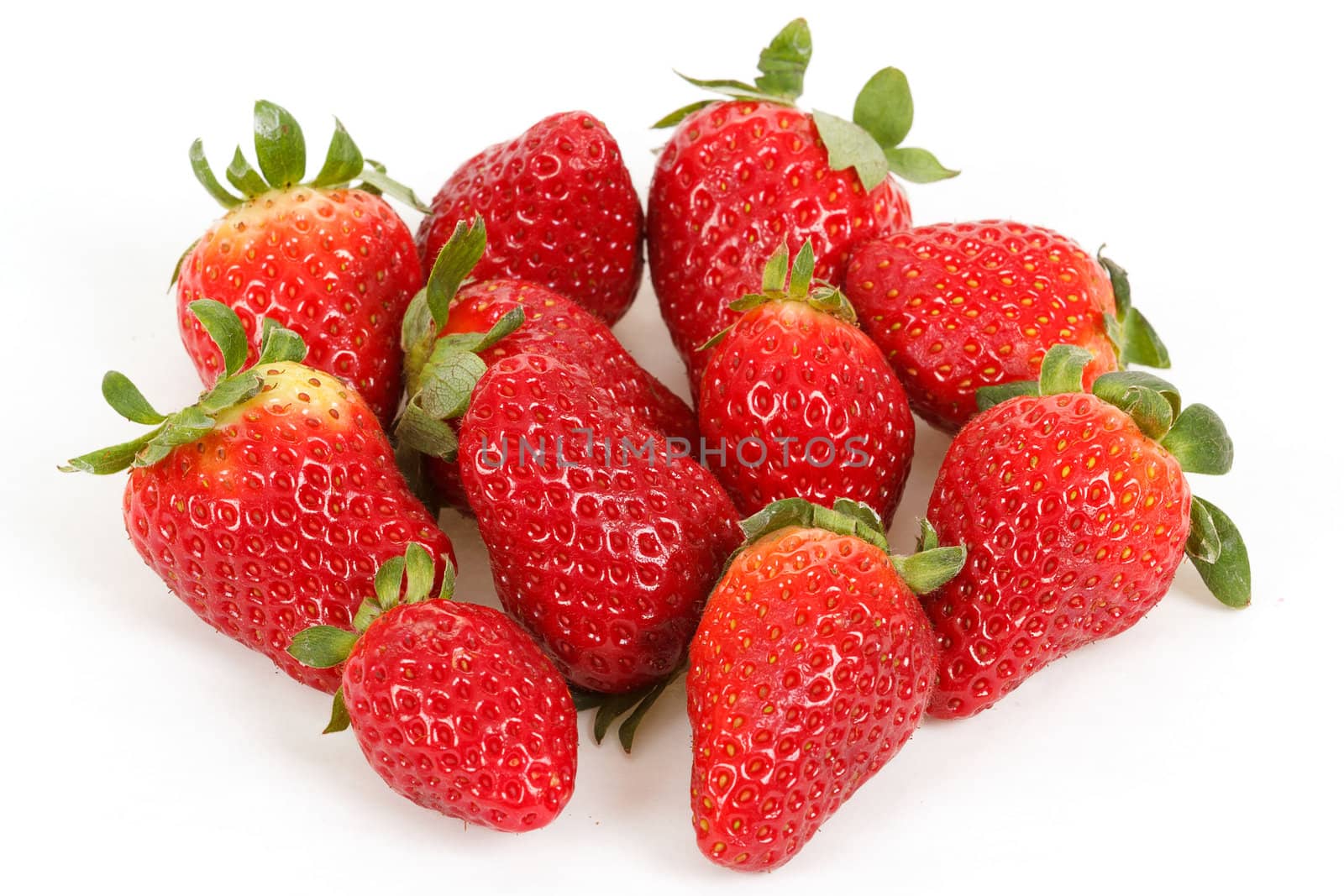 fresh strawberries isolated on white background