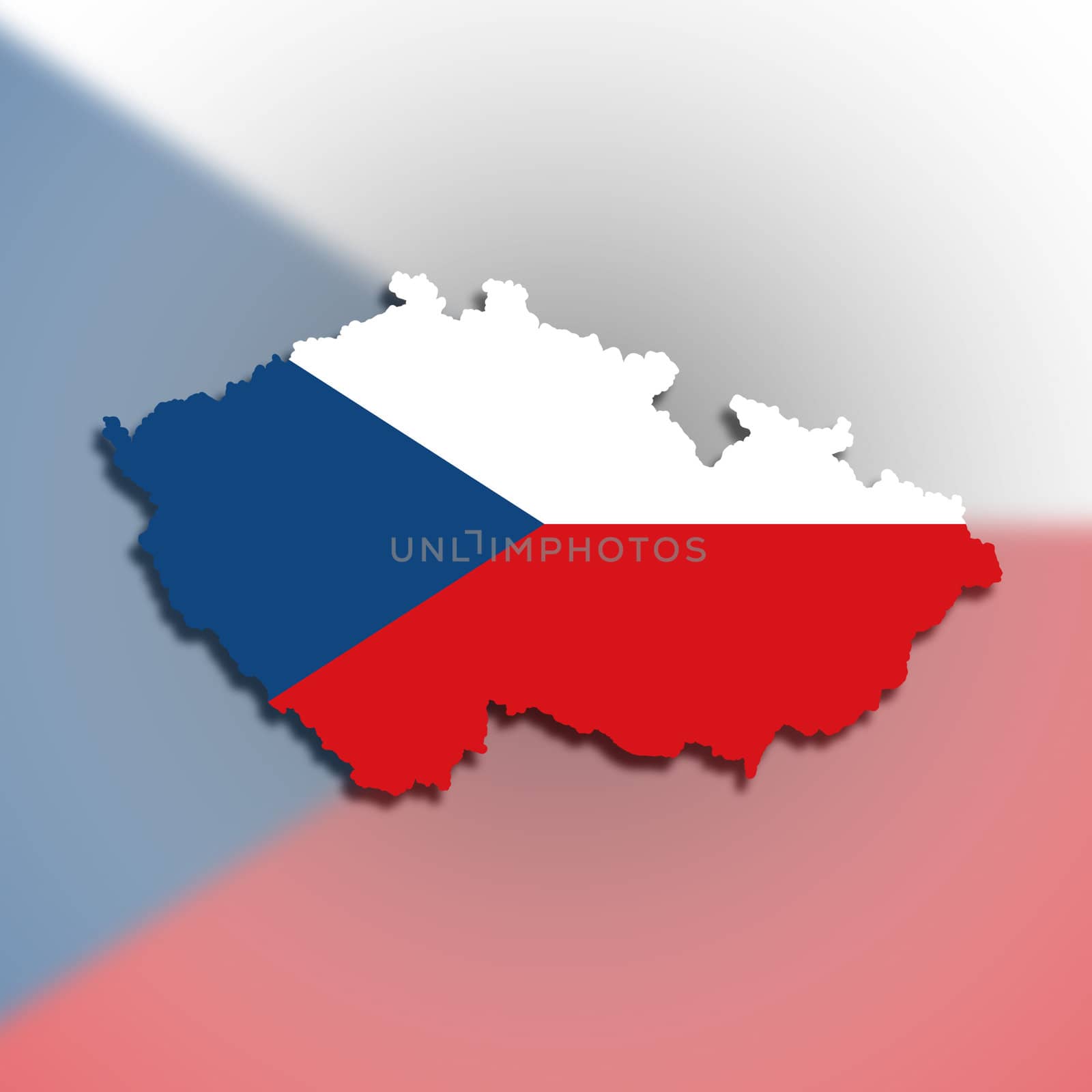 Map of The Czech Republic filled with flag by michaklootwijk