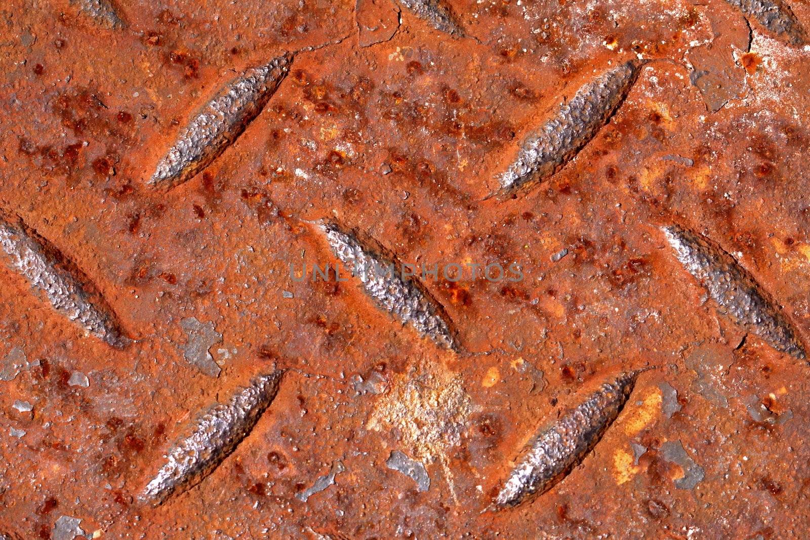 Rusty and corroded surface of metal plate, industrial texture