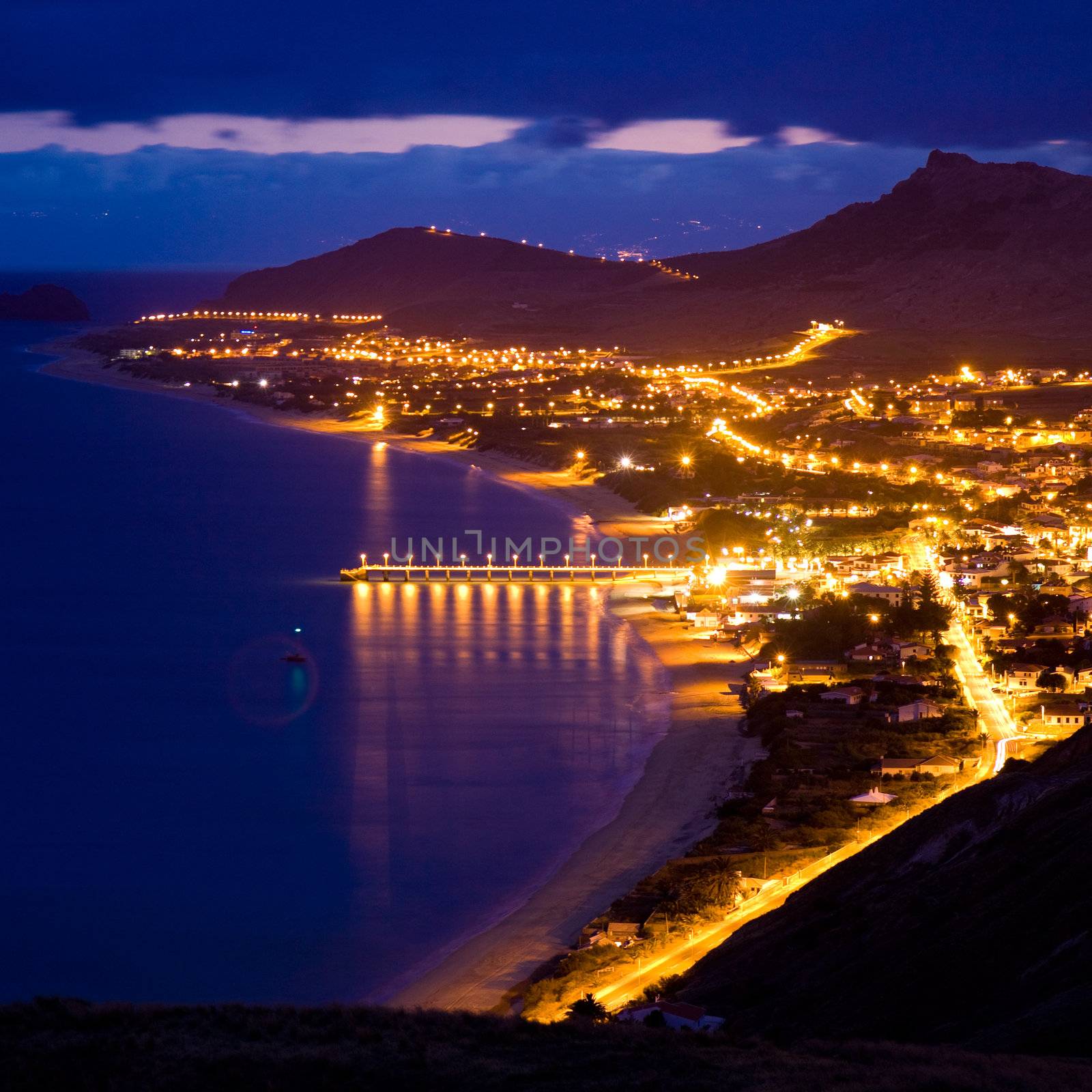 Night landscape of Porto Santo, Madeira Islands, Portugal