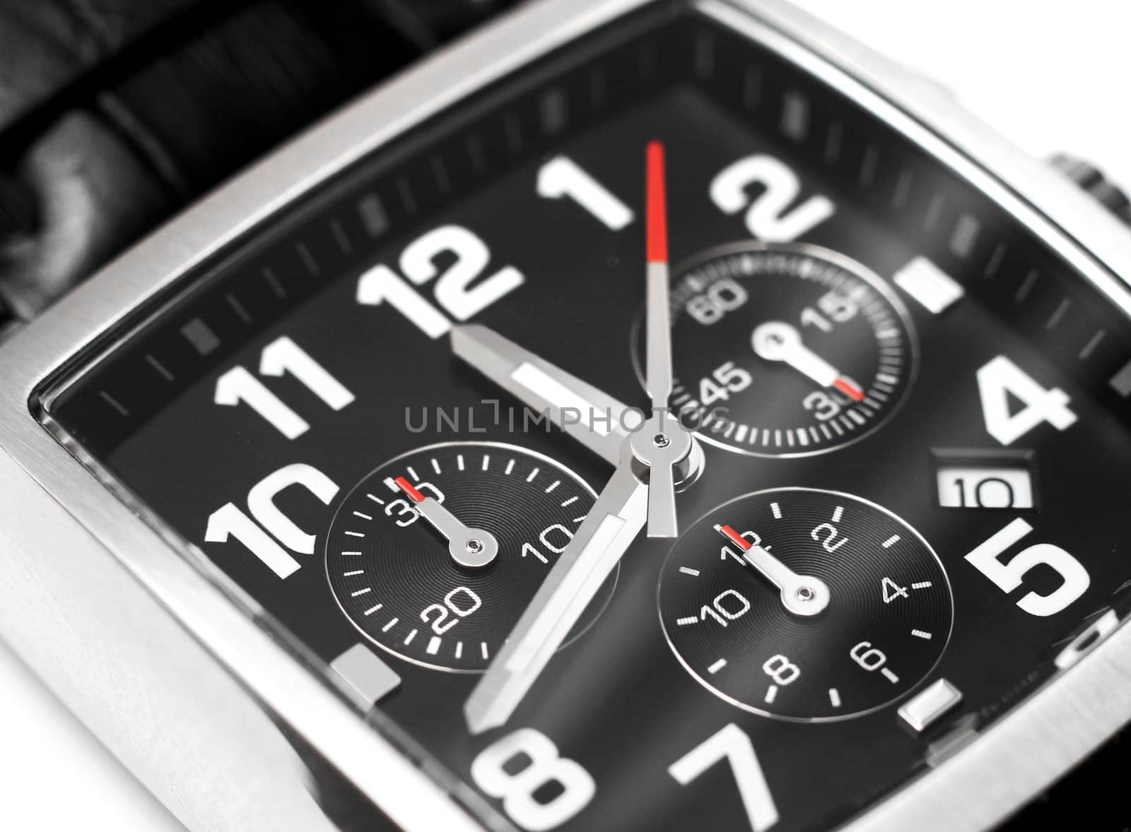 Modern steel wristwatch time concept by anterovium