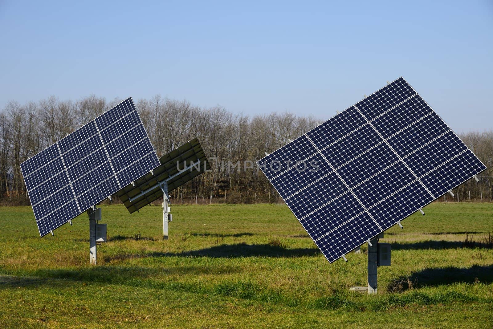 Some bright solar panels in the nature