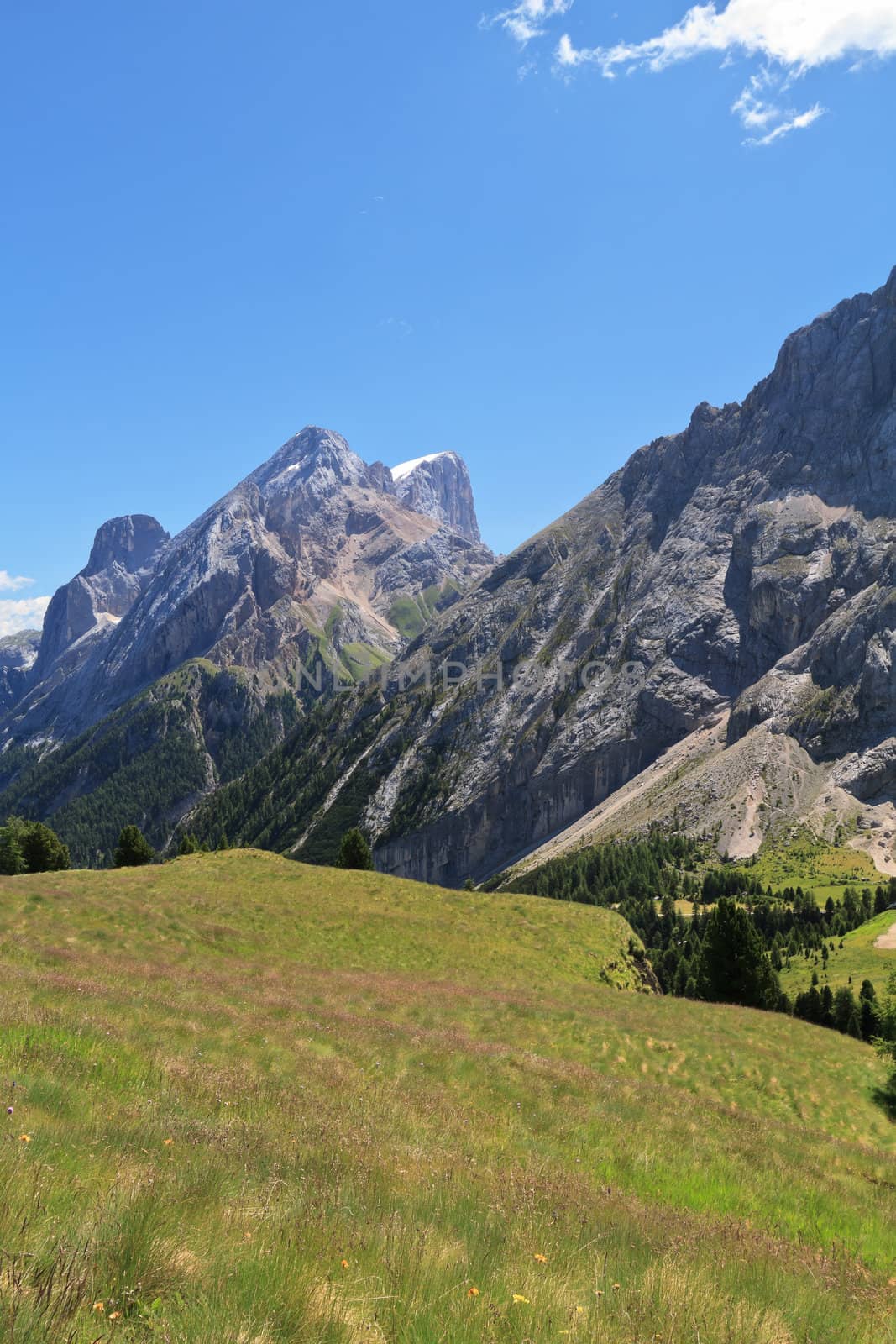 Marmolada mview from Ciampac in Canazei, Fassa Valley, Italian Dolomites
