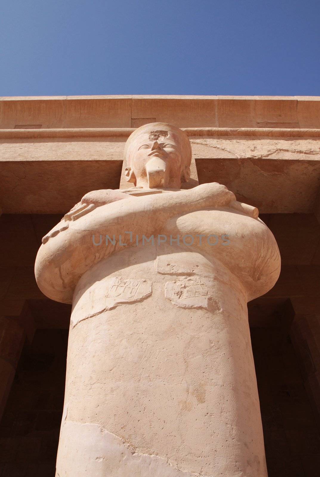 The ancient statue in Hatshepsut's temple in Egypt