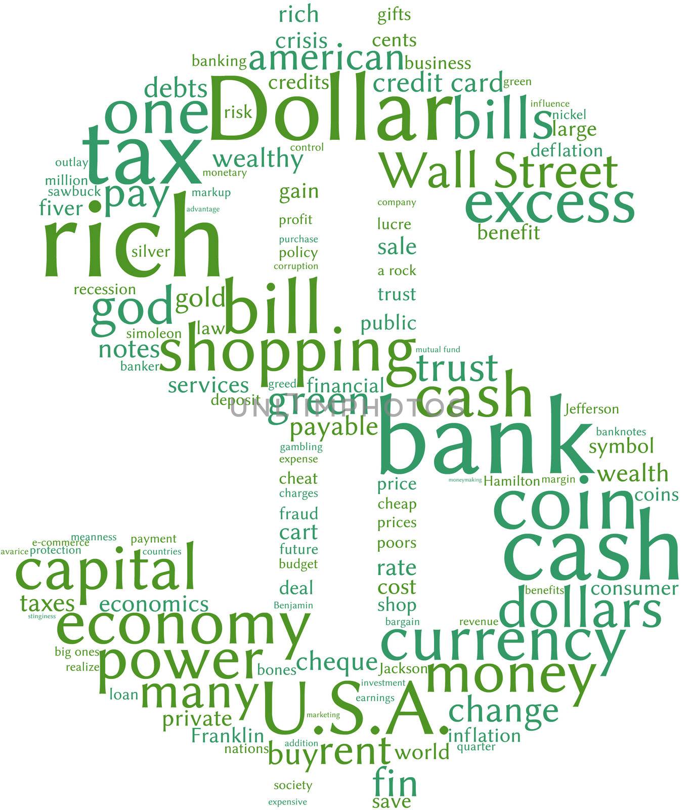 Dollar sign with finance terms by lifeinapixel