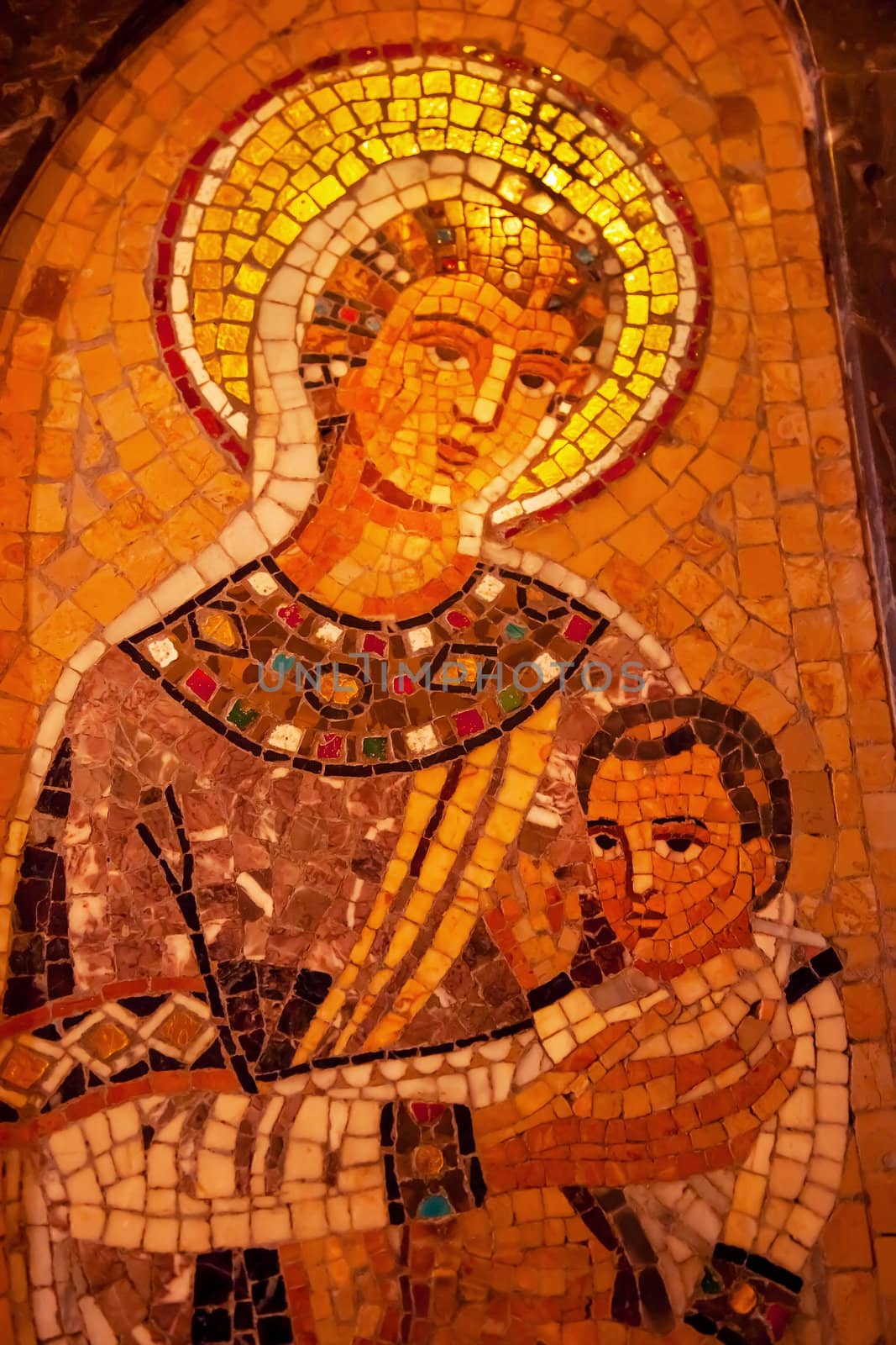 Madonna Jesus Mosaic Monastery Montserrat Catalonia Spain by bill_perry