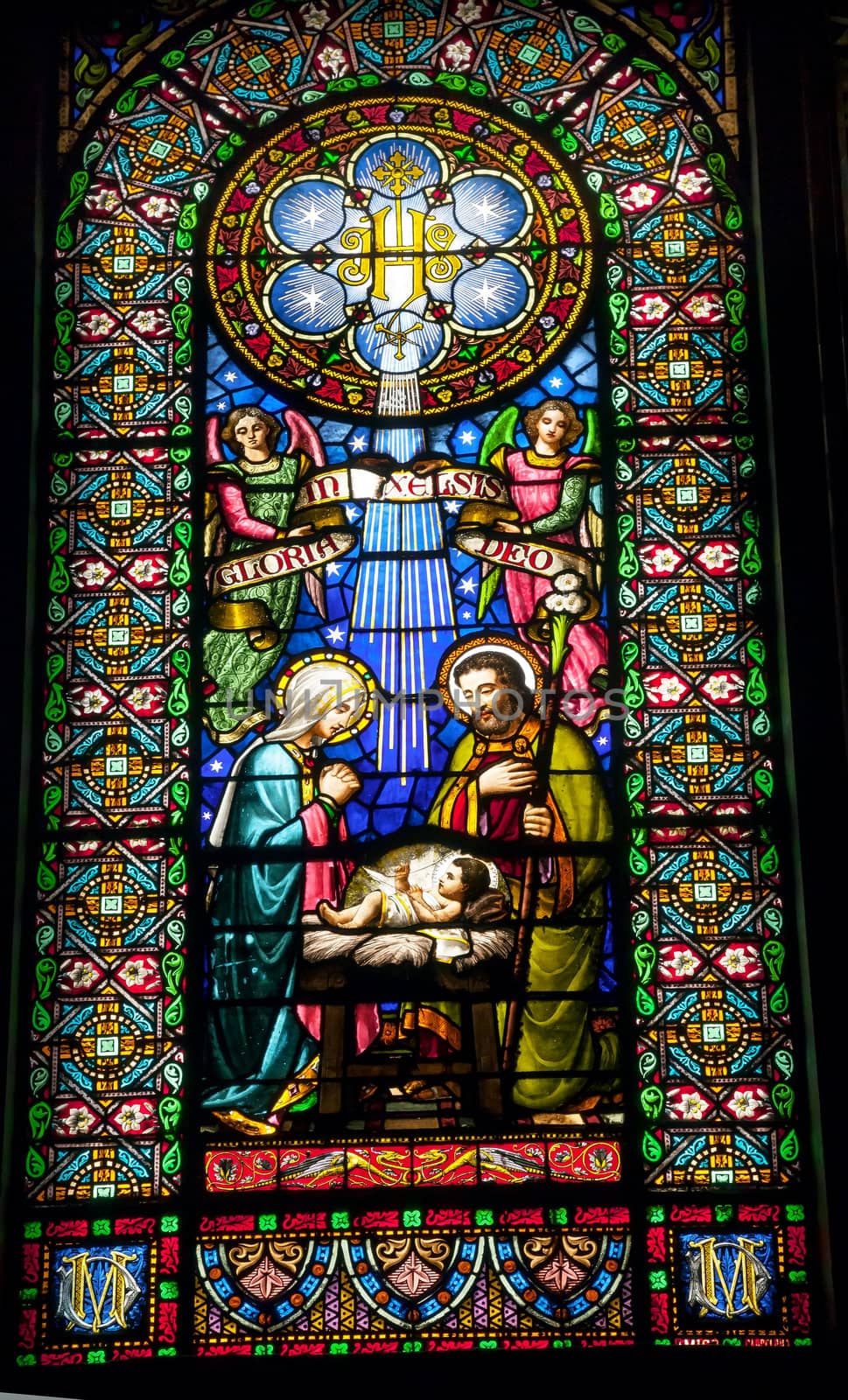 Stained Glass Nativity Baby Jesus Mary Joseph Monestir Monastery by bill_perry