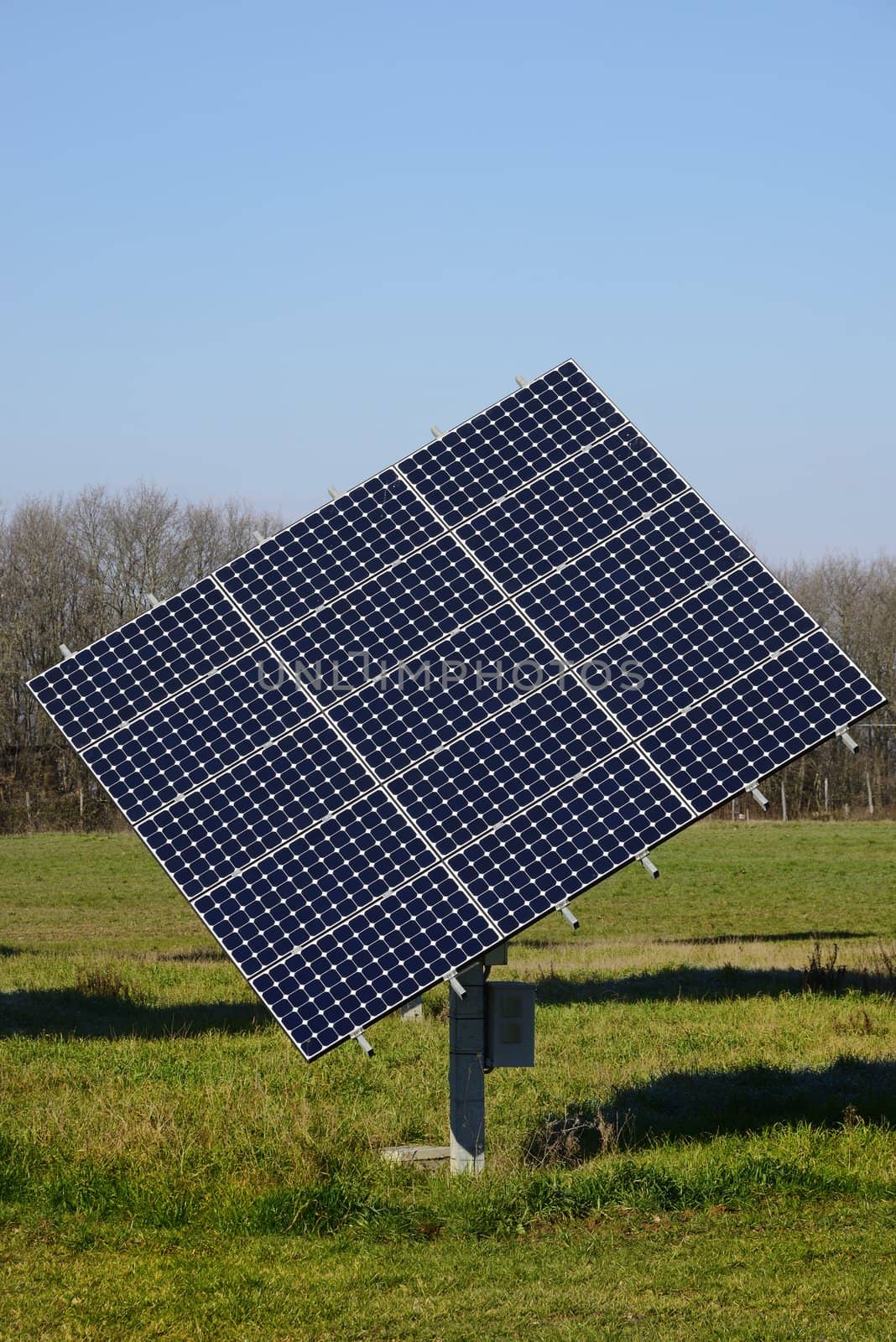 A Bright solar panel in the nature