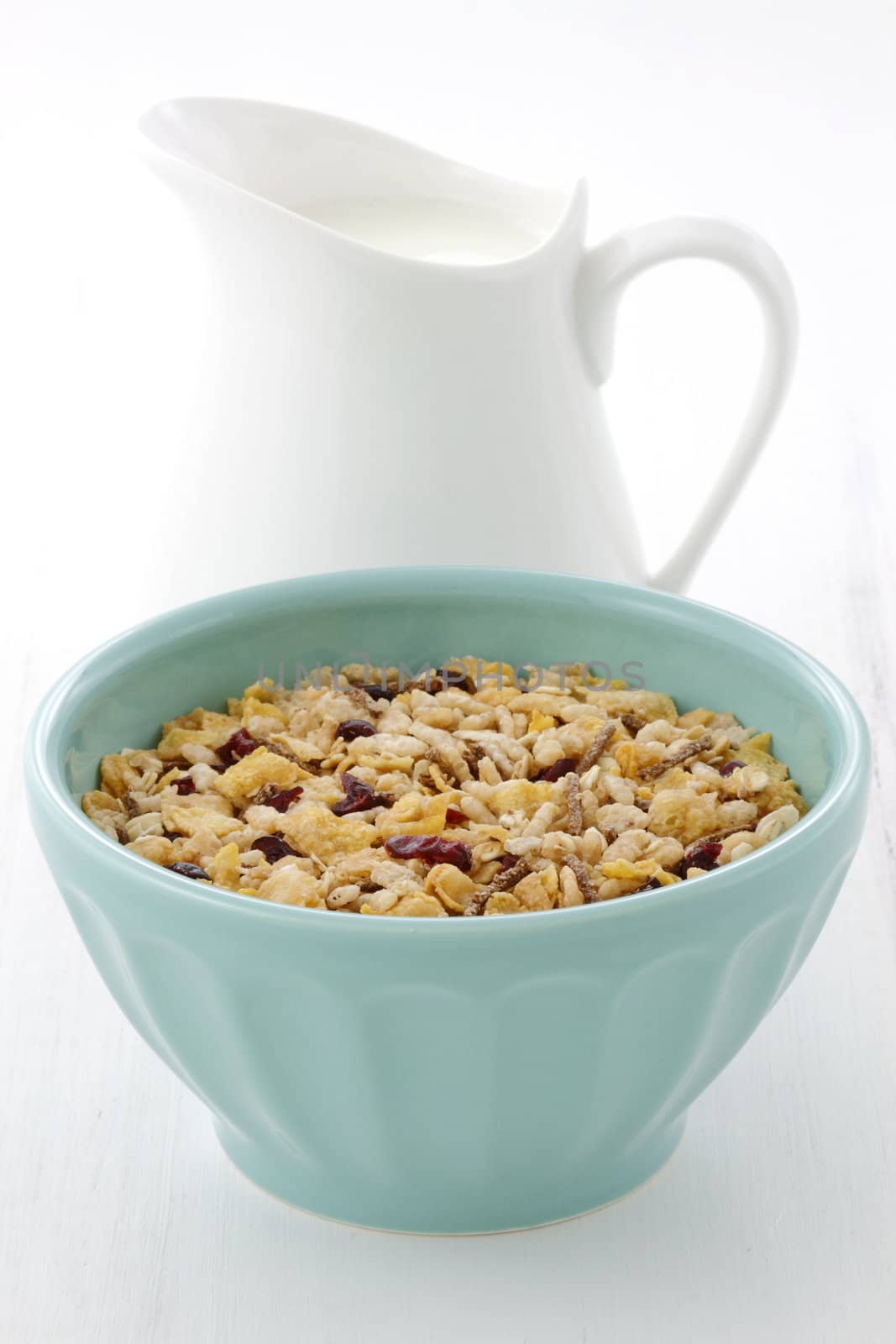 Delicious and healthy muesli with fresh milk  by tacar