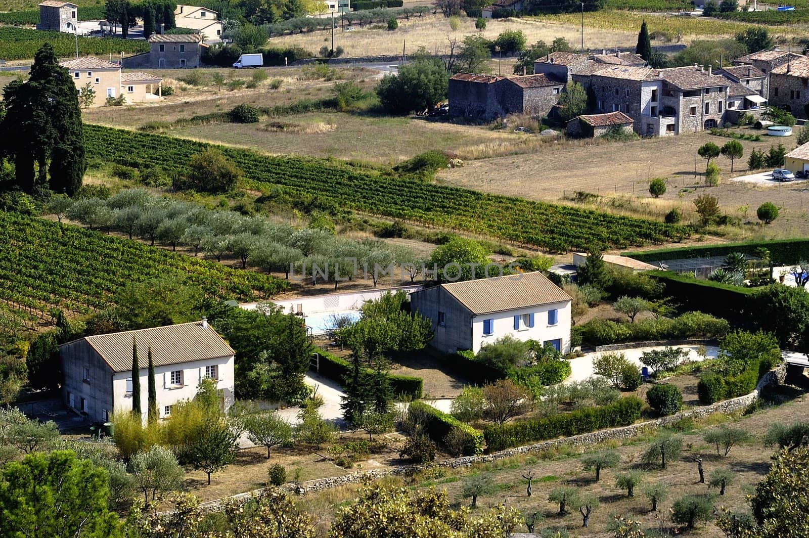 French landscape of the Cevennes in the department of Gard