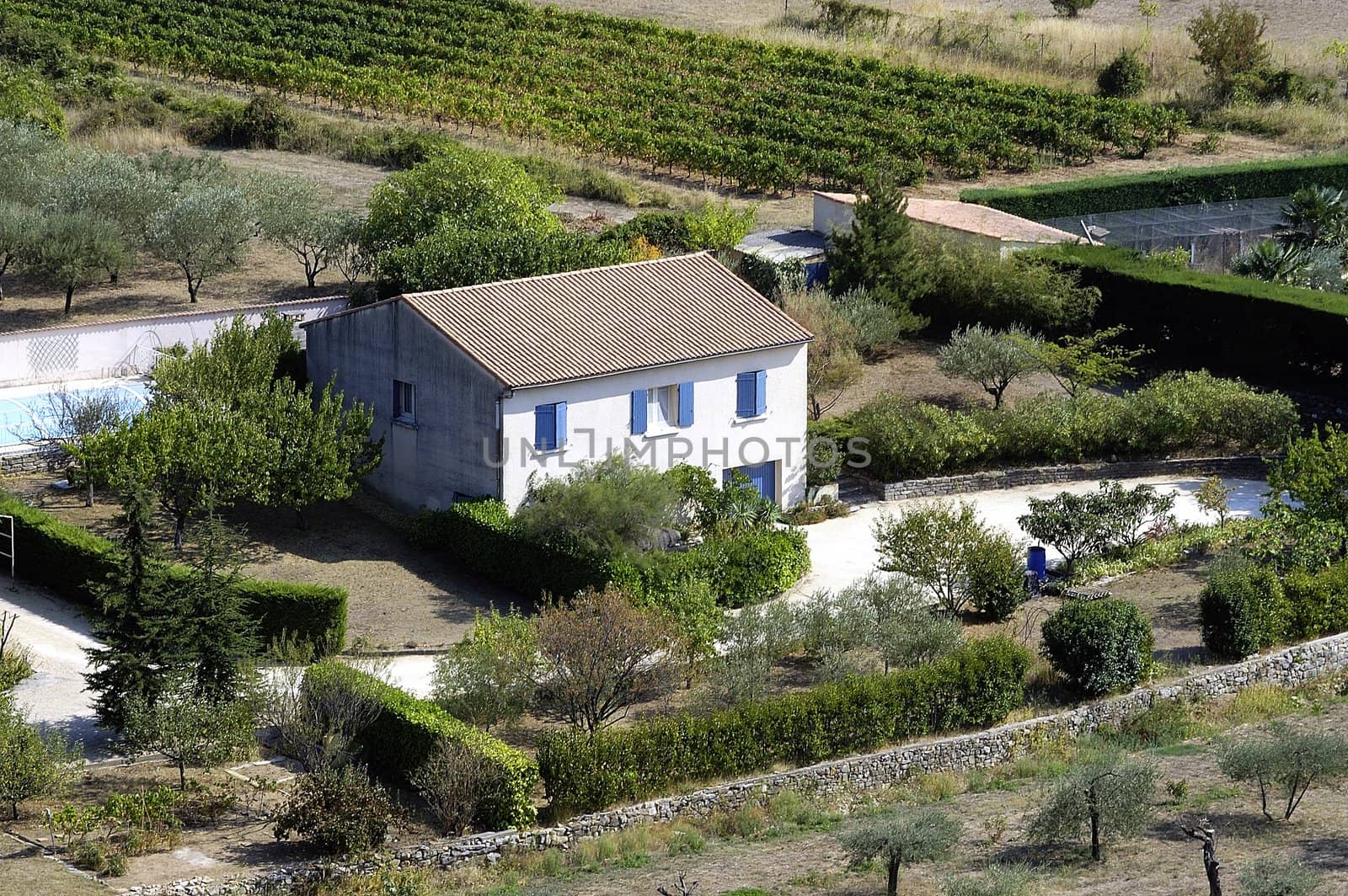 French landscape of the Cevennes in the department of Gard