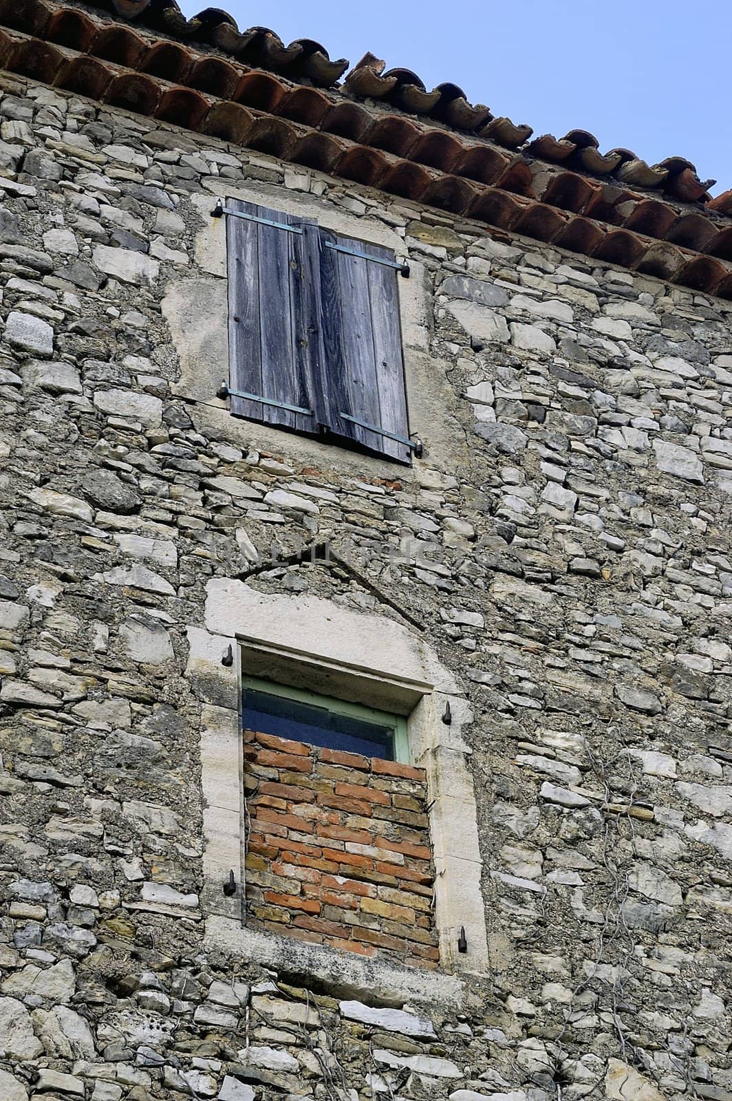 Sight of the French village of Vezenobres in the department of Gard