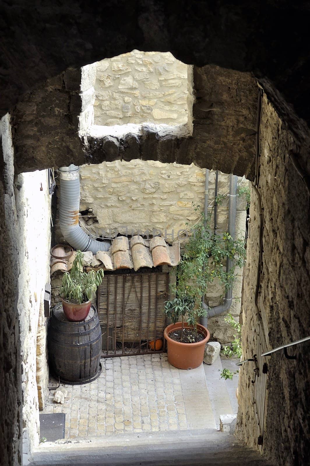 Sight of the French village of Vezenobres in the department of Gard