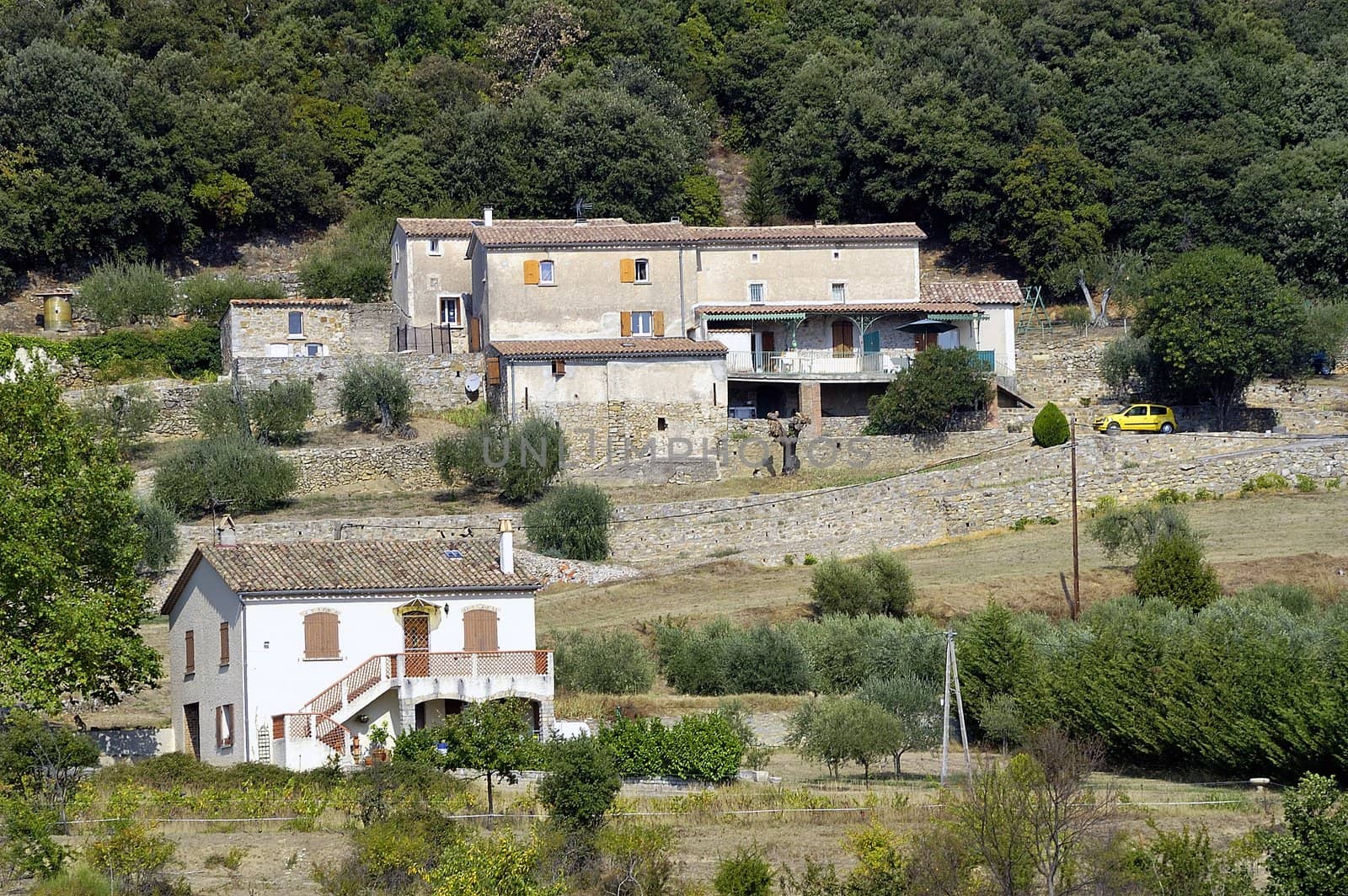 French landscape of the Cevennes in the department of Gard