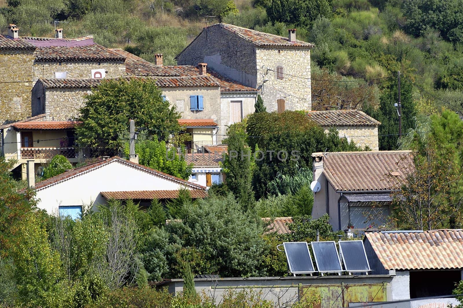 French landscape of the Cevennes in the department of Gard