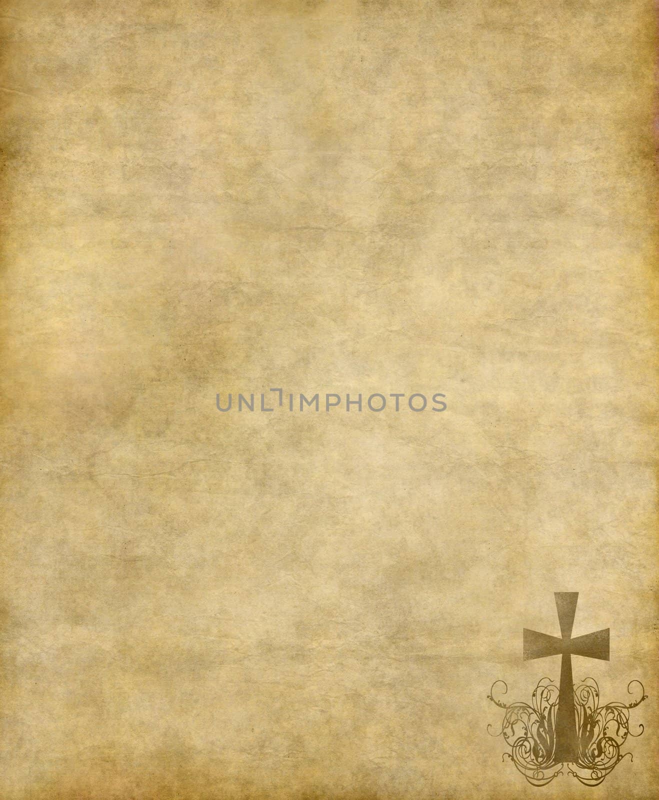 cross on old paper by clearviewstock